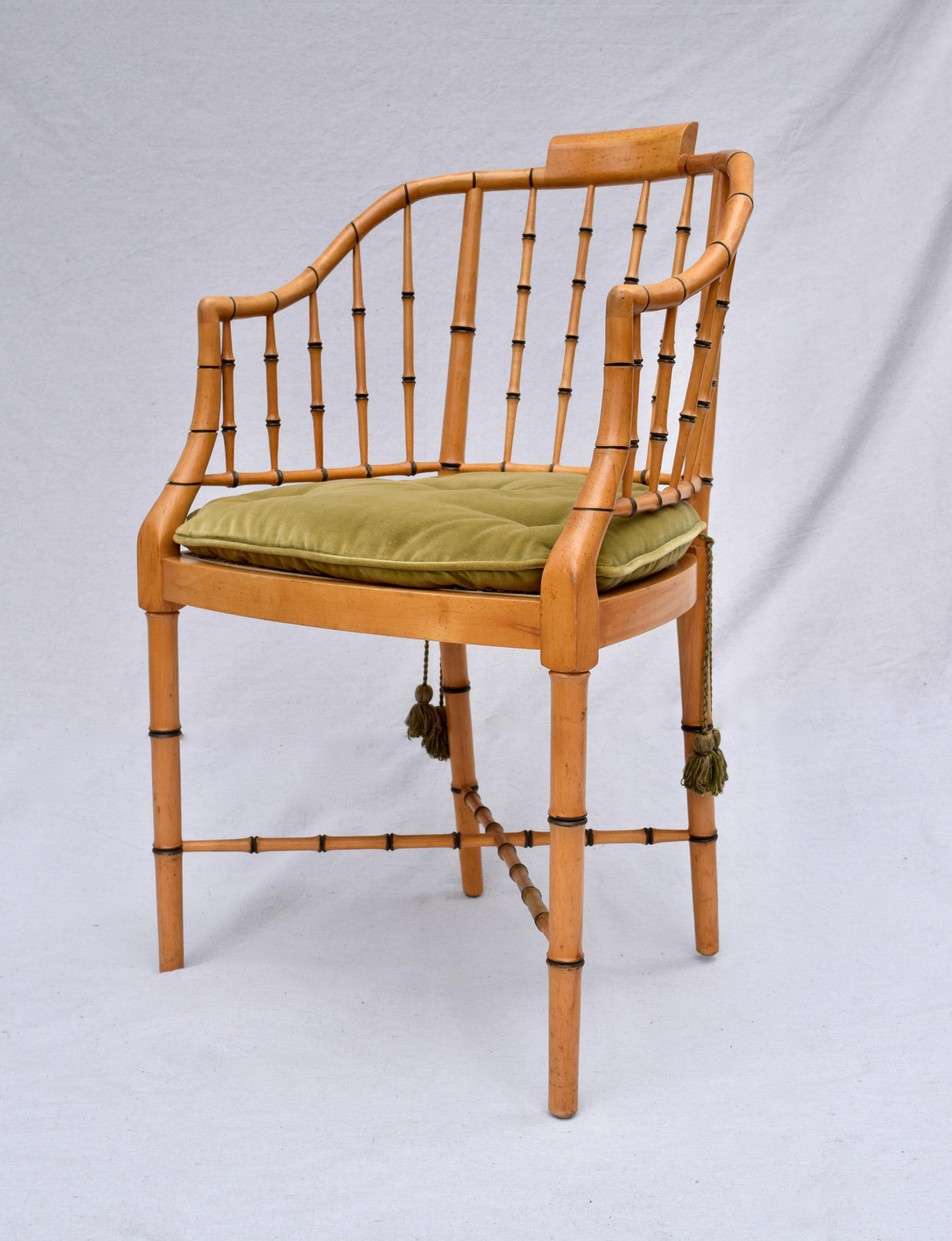 Baker Furniture Faux Bamboo and Cane Regency Armchair 1