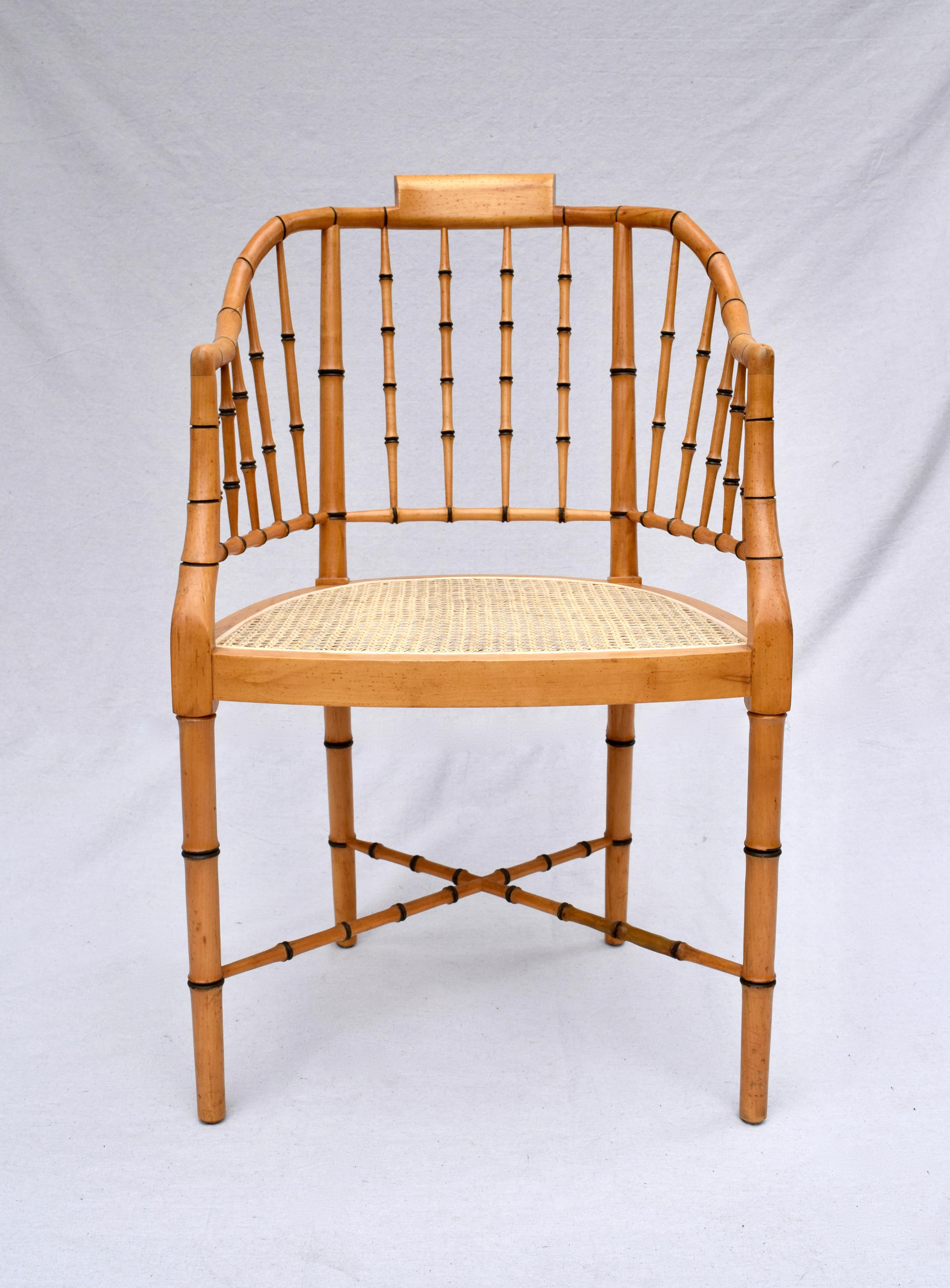 Baker Furniture Faux Bamboo and Cane Regency Armchair 2