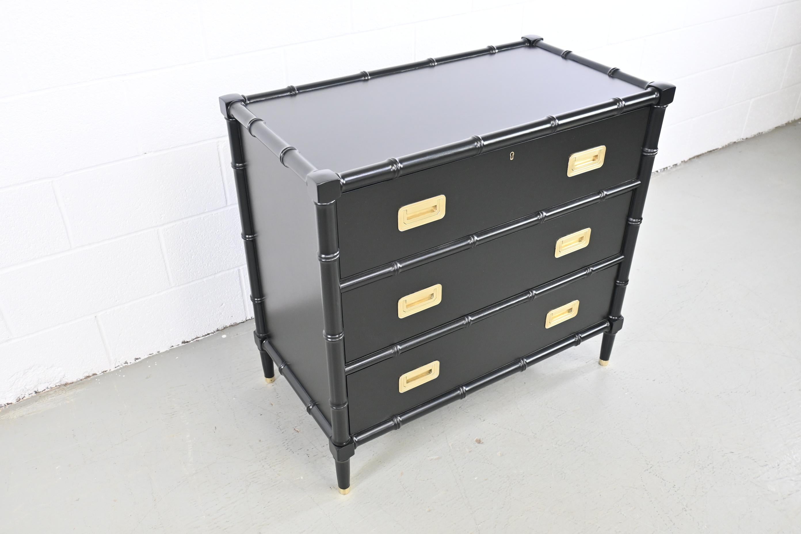 Baker Furniture Faux Bamboo Dresser or Chest of Drawers In Excellent Condition In Morgan, UT