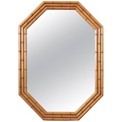 Baker Furniture Faux Bamboo Large Octagonal Hollywood Regency Chinoiserie Mirror