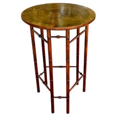 Baker Furniture Faux Bamboo Walnut Side Drinks Table