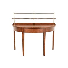 Baker Furniture Federal Banded Mahogany Demilune Console Table or Entry Table
