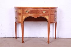Baker Furniture Federal Inlaid Mahogany and Satinwood Demilune Sideboard Cabinet