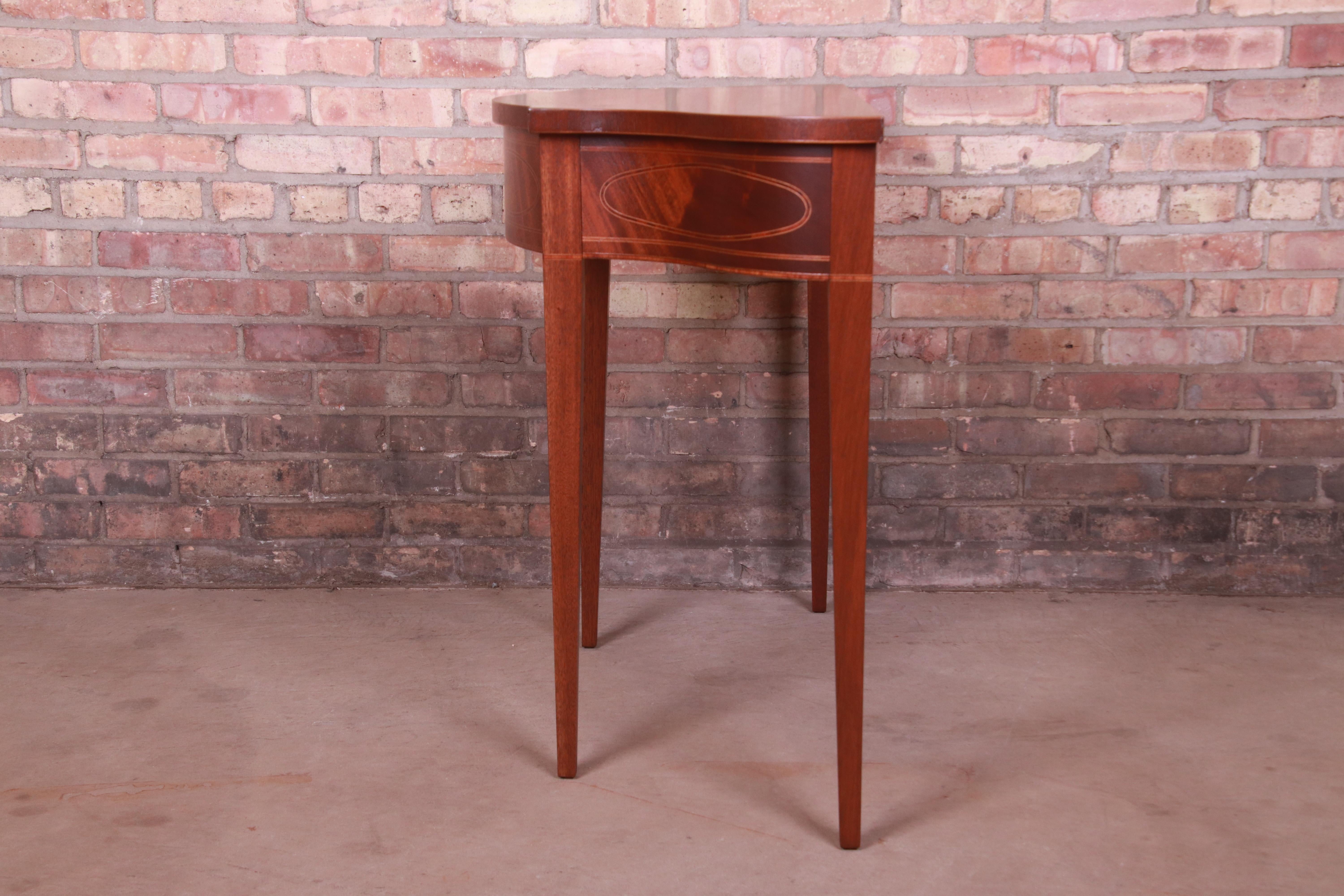 Baker Furniture Federal Inlaid Mahogany Console or Entry Table, Newly Refinished For Sale 5