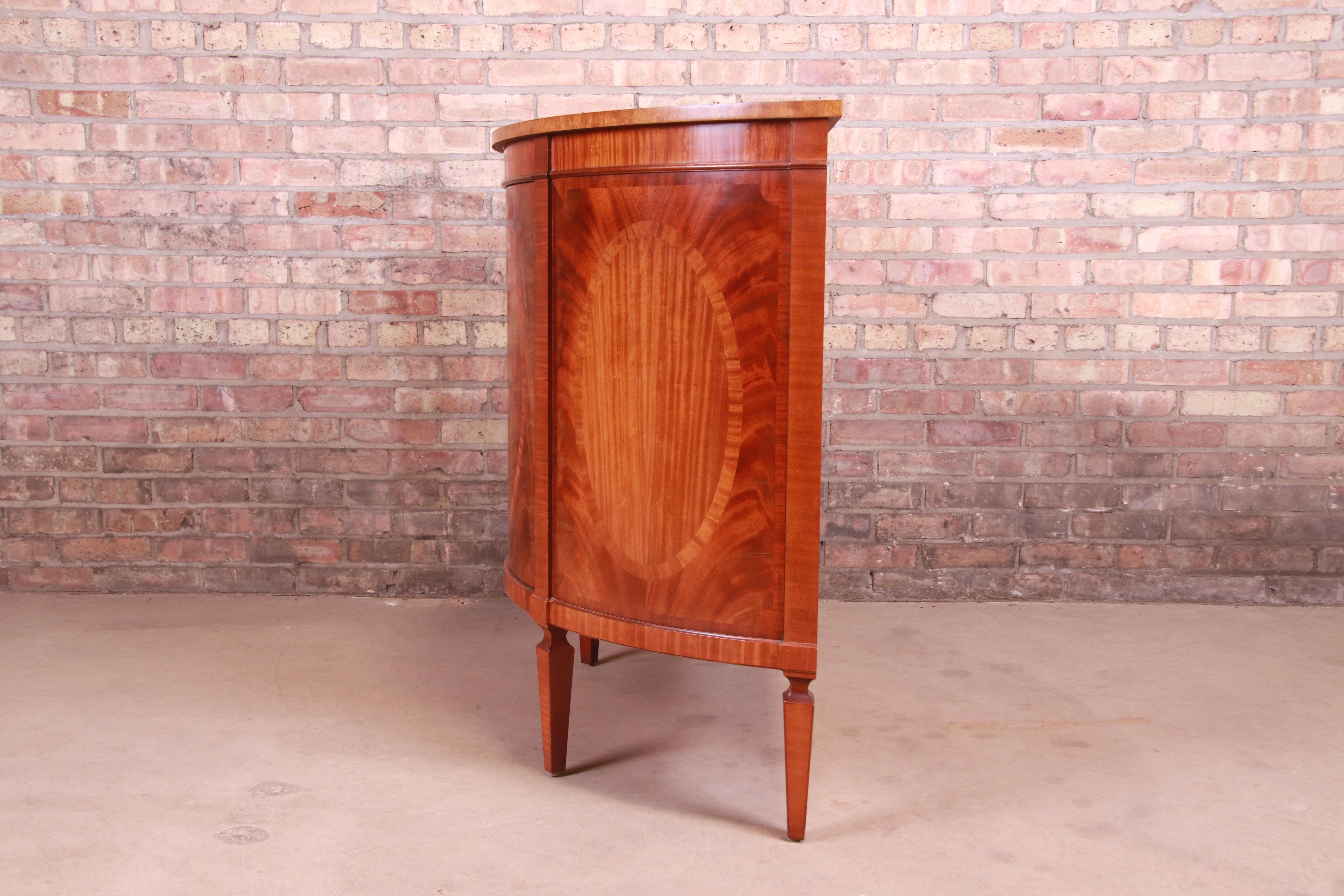 Baker Furniture Federal Inlaid Mahogany Demilune Cabinet or Sideboard 6