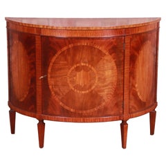 Baker Furniture Federal Inlaid Mahogany Demilune Cabinet or Sideboard