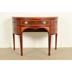 Baker Furniture Federal Inlaid Mahogany Demilune Sideboard Credenza