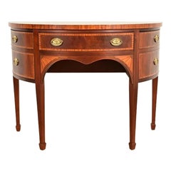 Baker Furniture Federal Inlaid Mahogany Demilune Sideboard Credenza