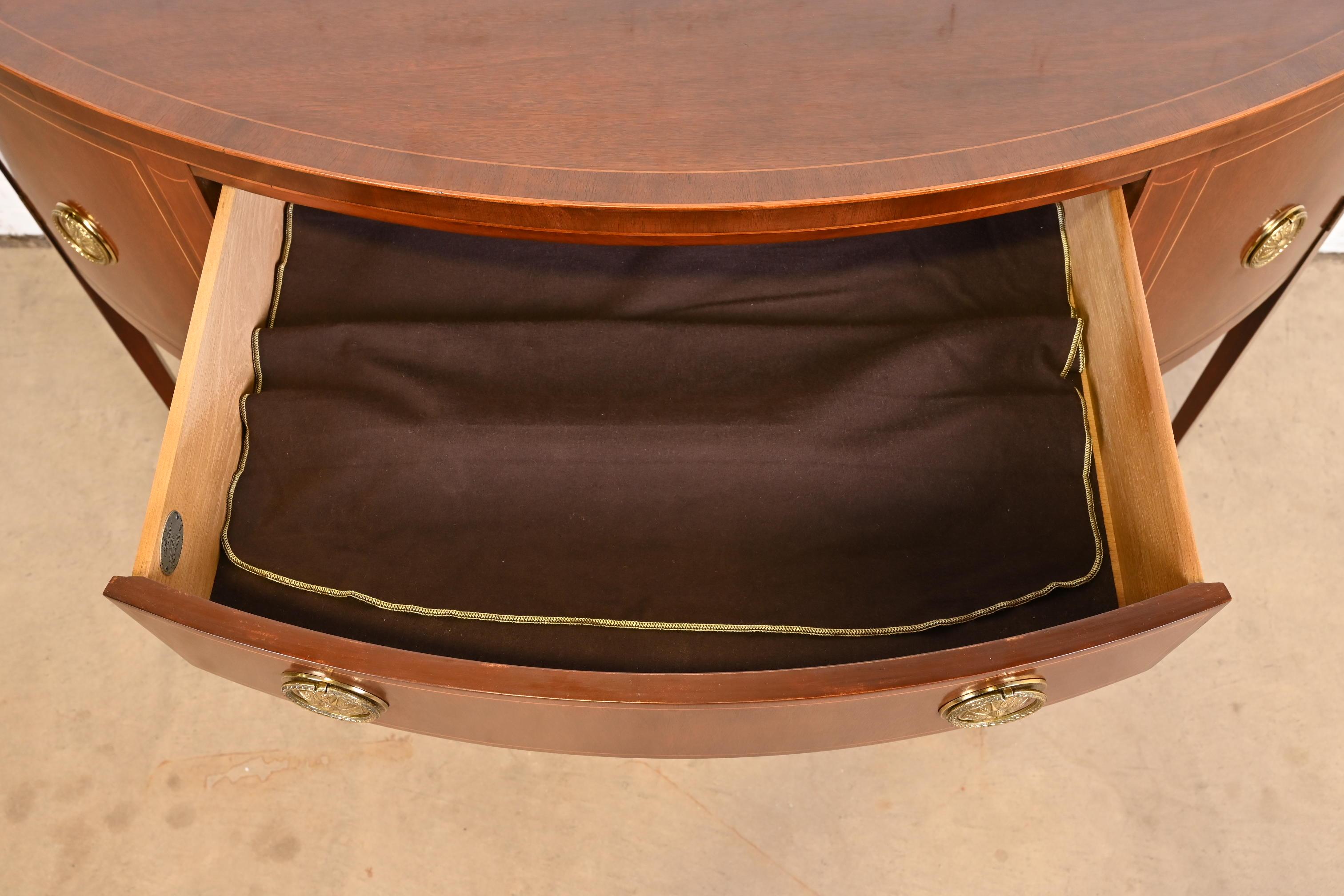 Baker Furniture Federal Inlaid Mahogany Demilune Sideboard 5