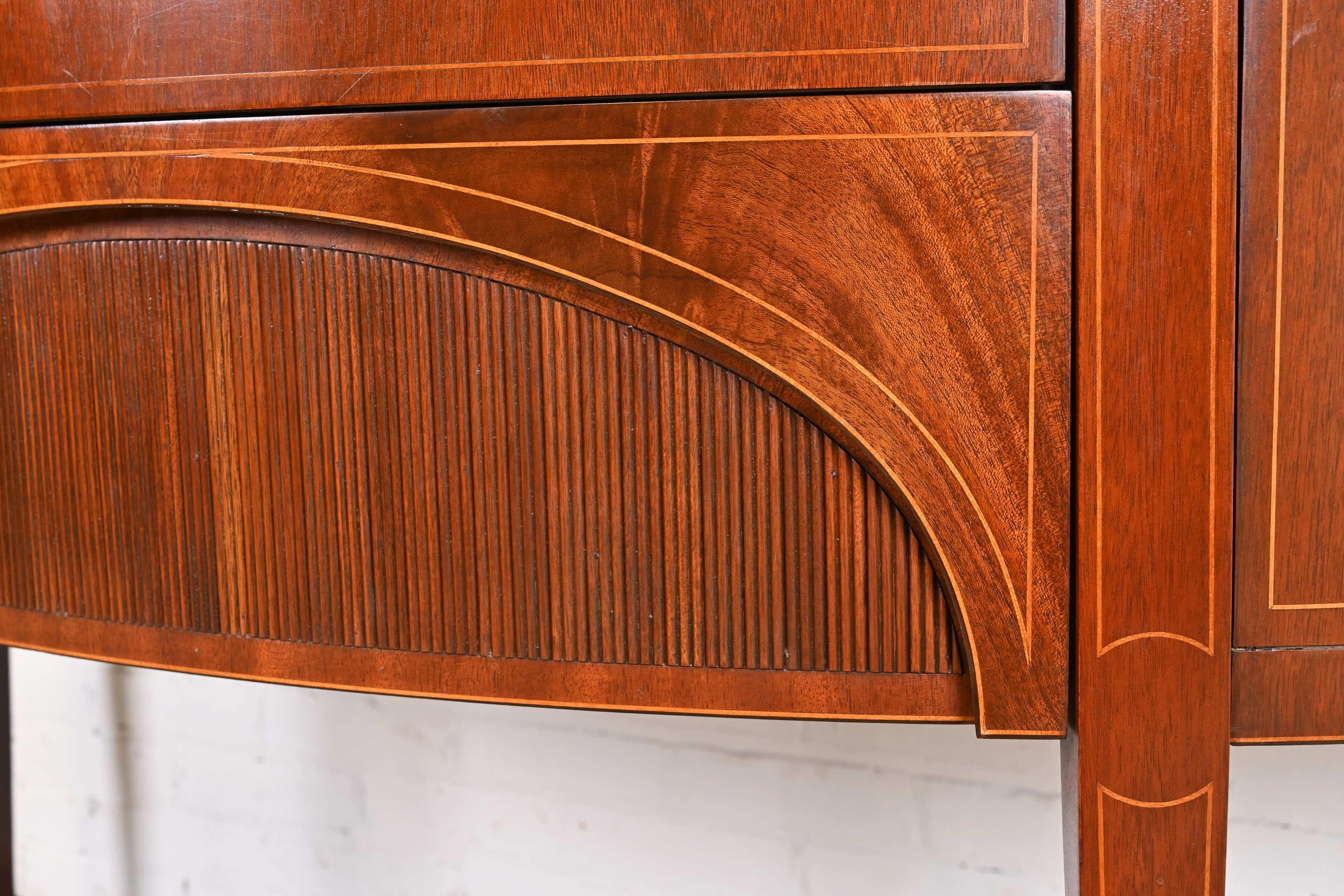 Baker Furniture Federal Inlaid Mahogany Demilune Sideboard 7