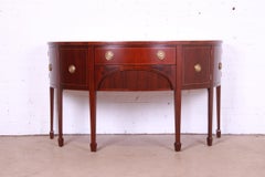 Baker Furniture Federal Inlaid Mahogany Demilune Sideboard, Newly Refinished