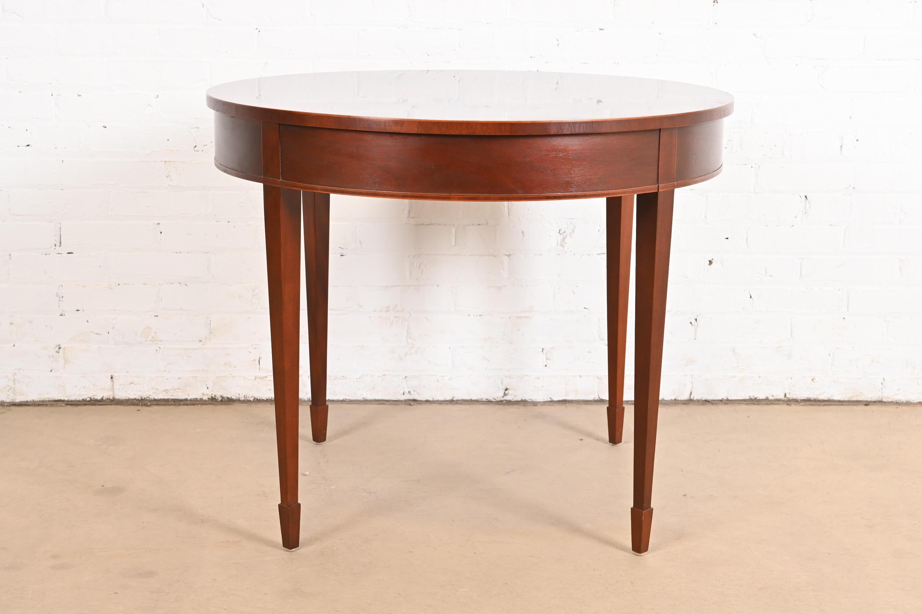 American Baker Furniture Federal Inlaid Mahogany Game Table or Breakfast Table For Sale