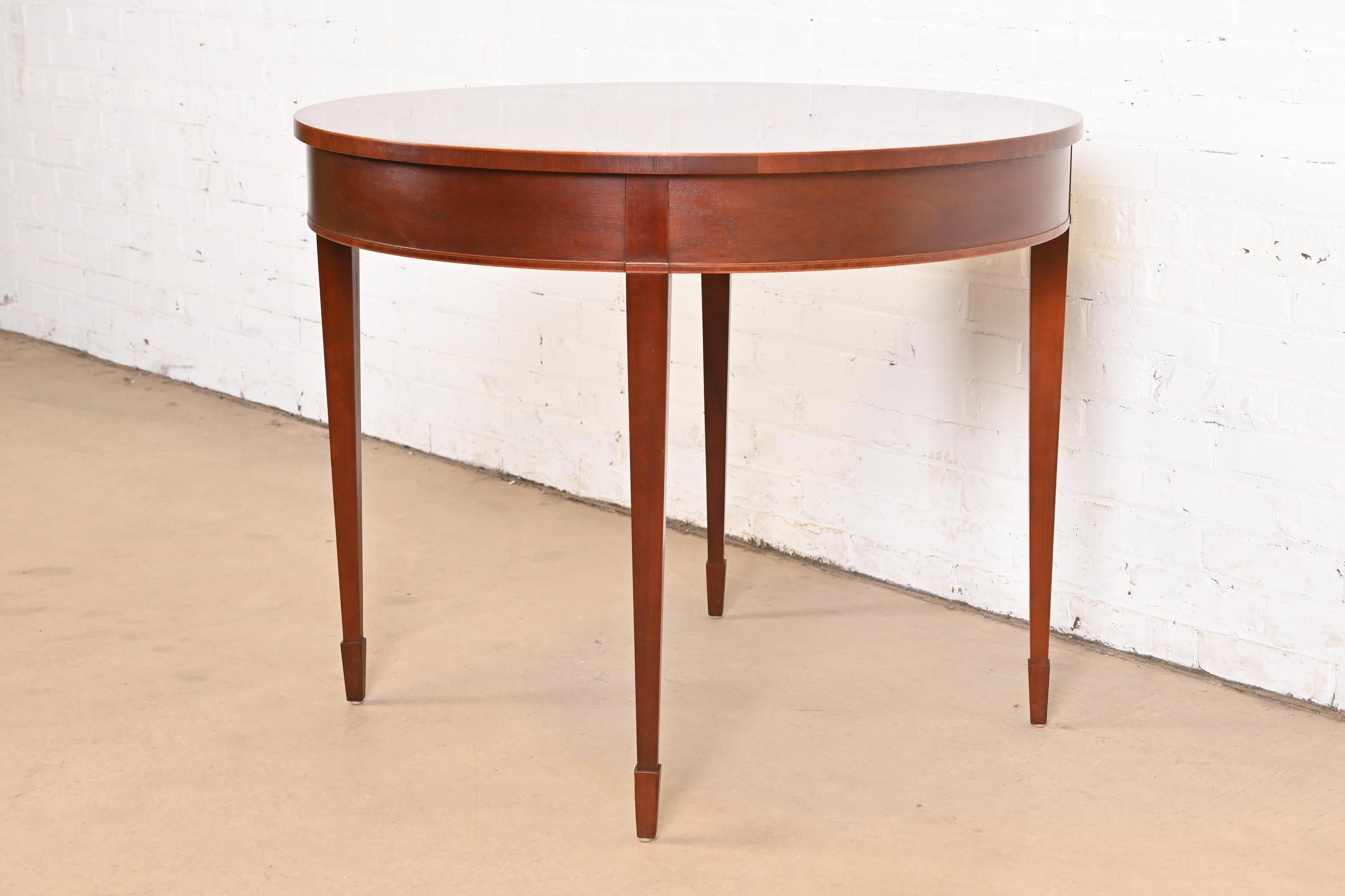 Baker Furniture Federal Inlaid Mahogany Game Table or Breakfast Table In Good Condition For Sale In South Bend, IN