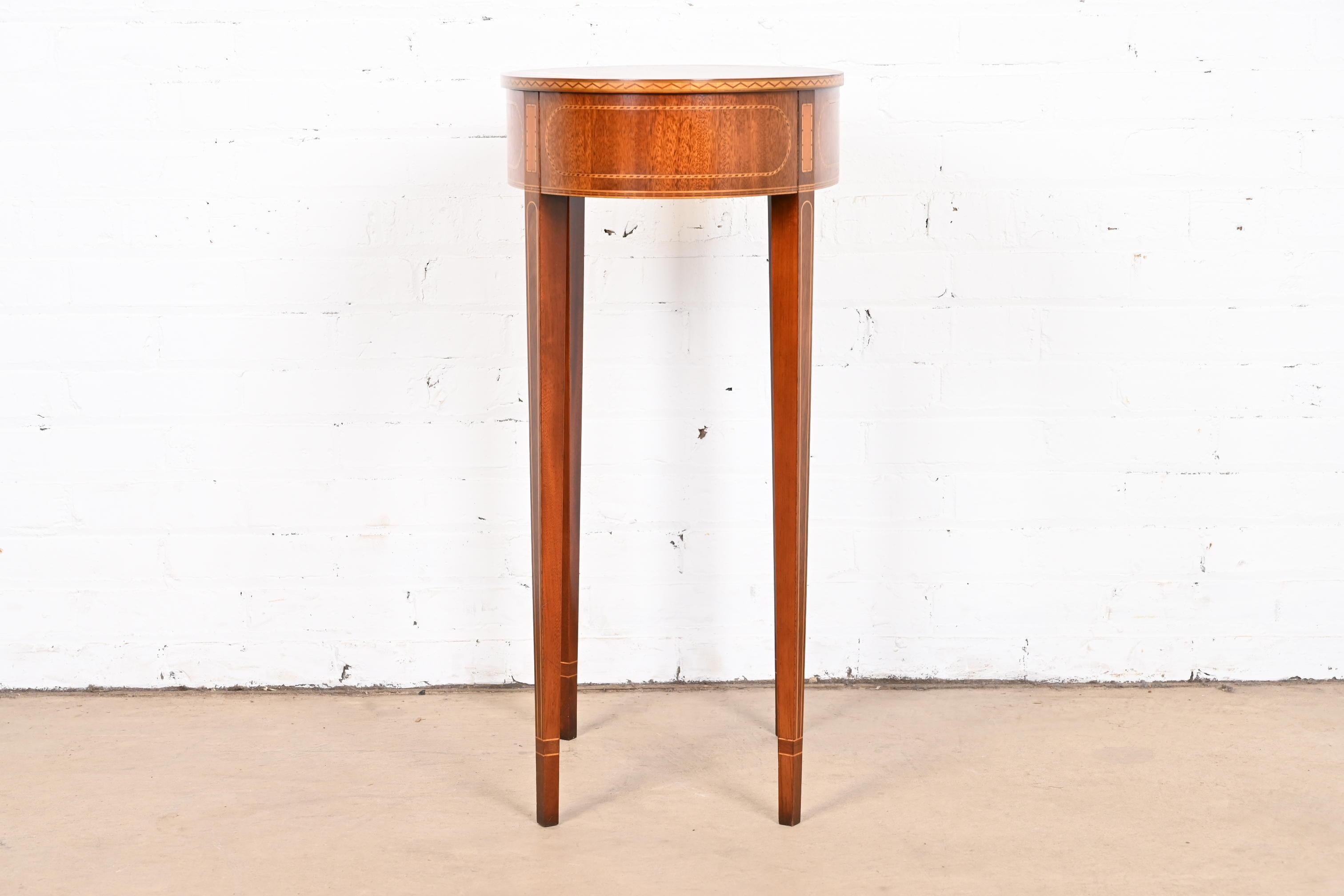 Baker Furniture Federal Inlaid Mahogany Nightstand or Side Table 9