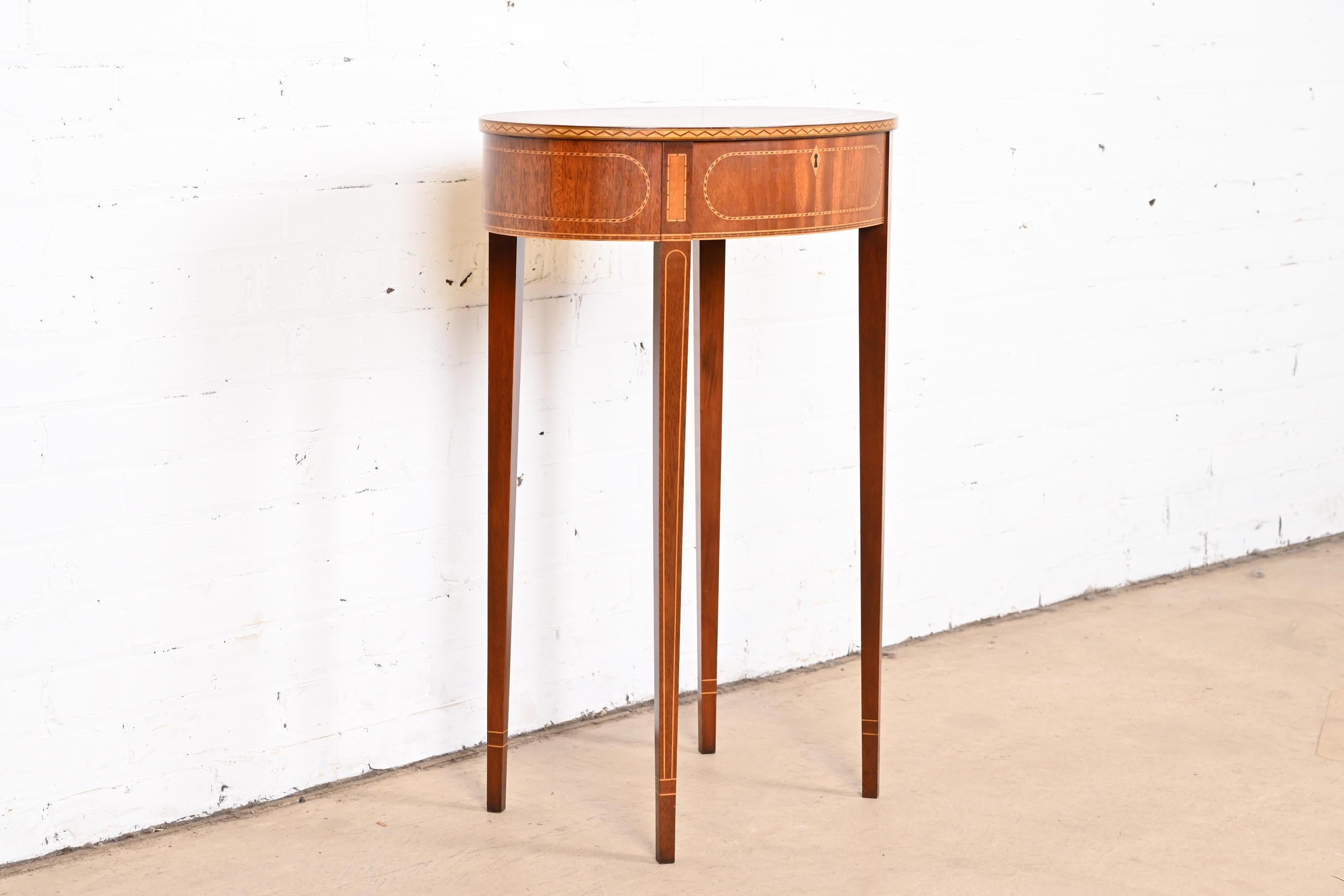 Baker Furniture Federal Inlaid Mahogany Nightstand or Side Table 2
