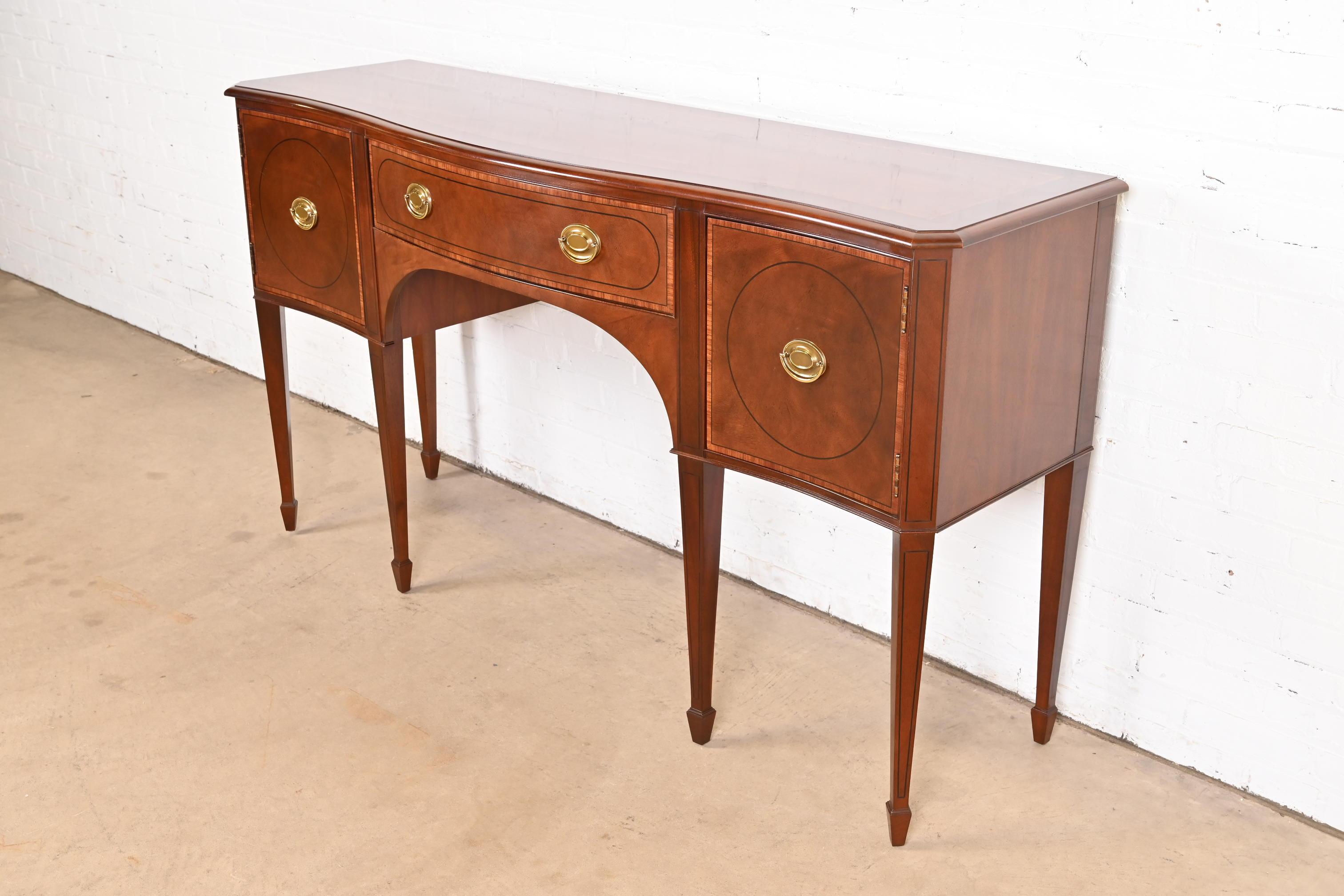 Baker Furniture Federal Inlaid Mahogany Sideboard Credenza In Good Condition In South Bend, IN