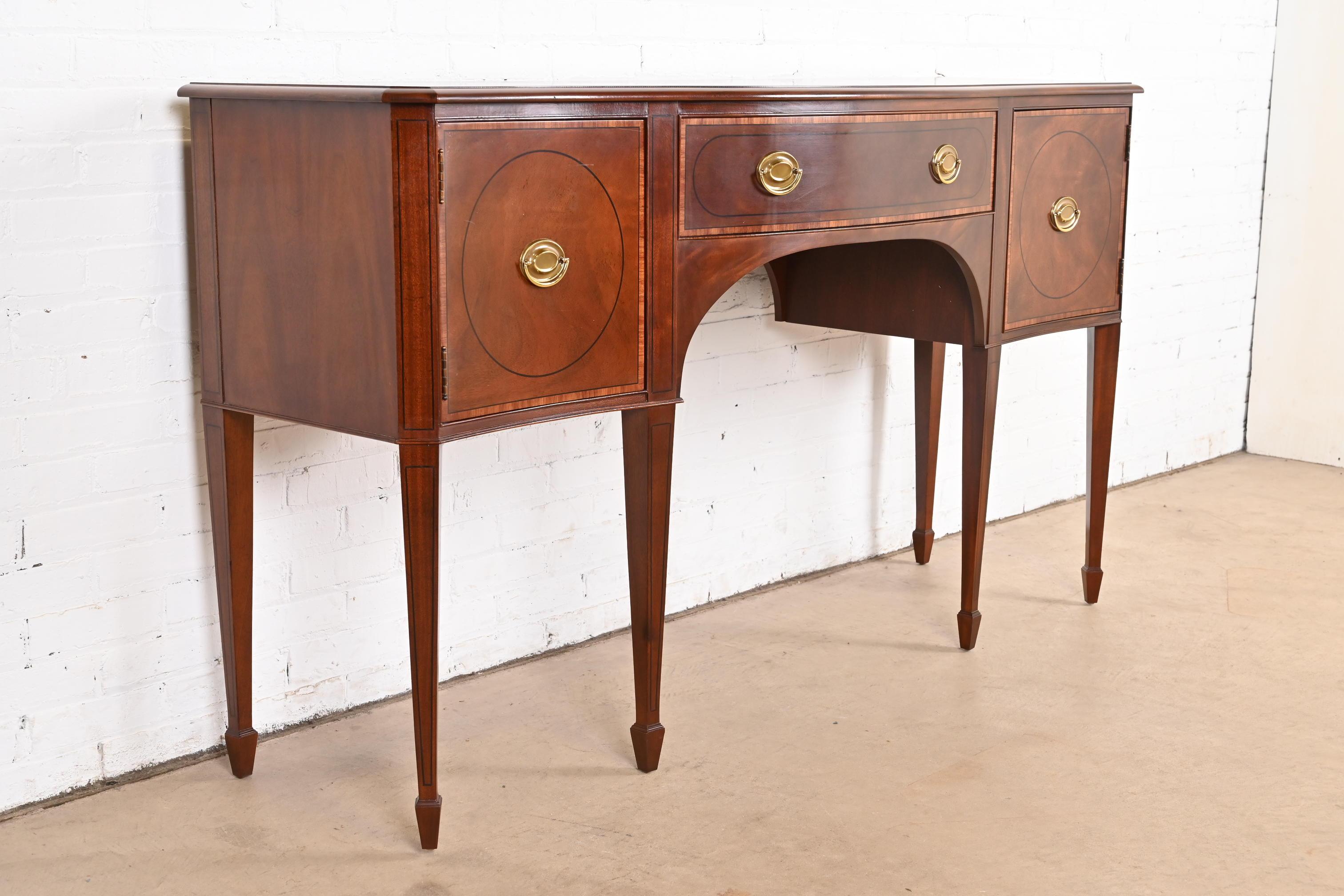 20th Century Baker Furniture Federal Inlaid Mahogany Sideboard Credenza