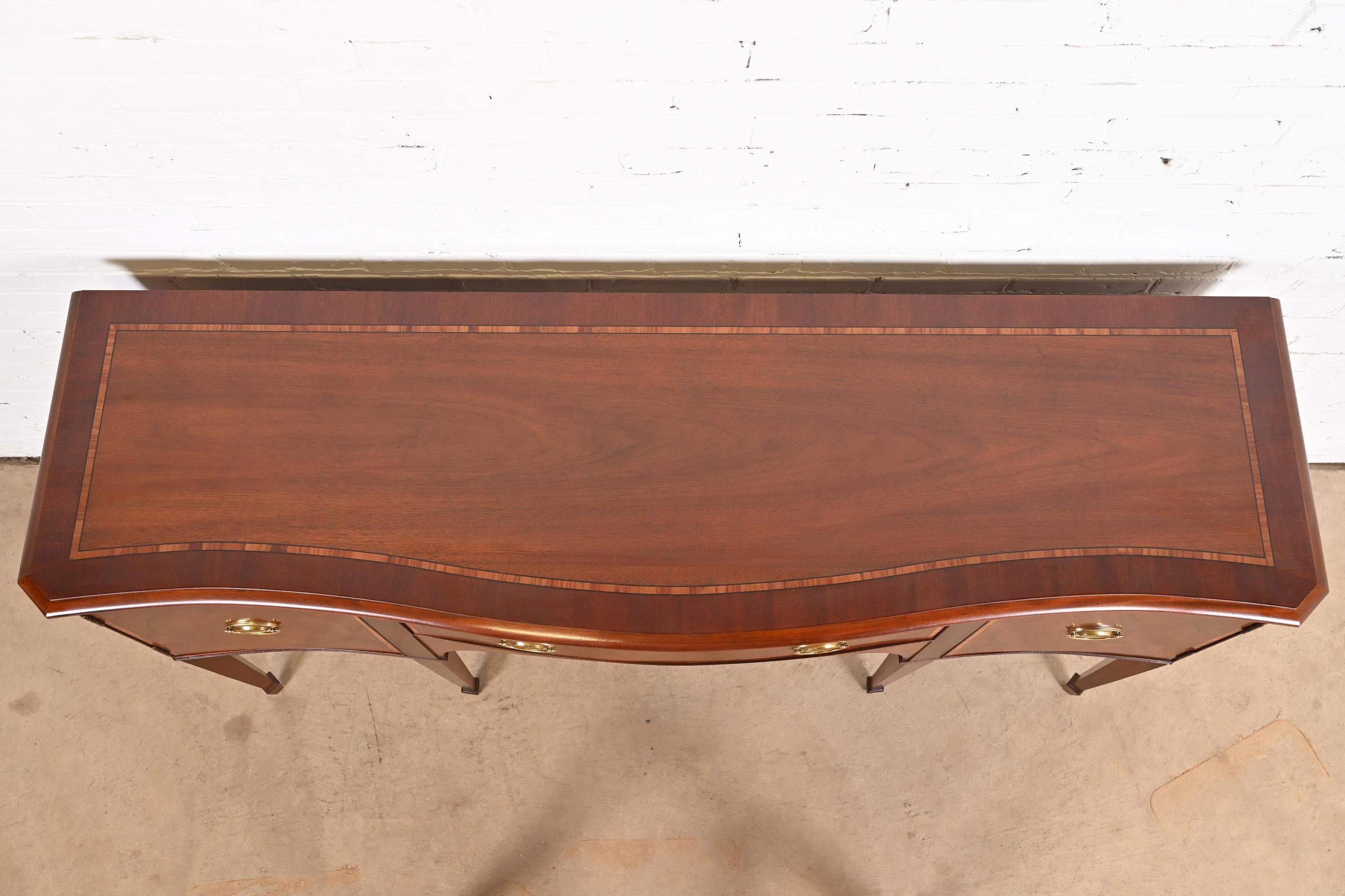 Brass Baker Furniture Federal Inlaid Mahogany Sideboard Credenza