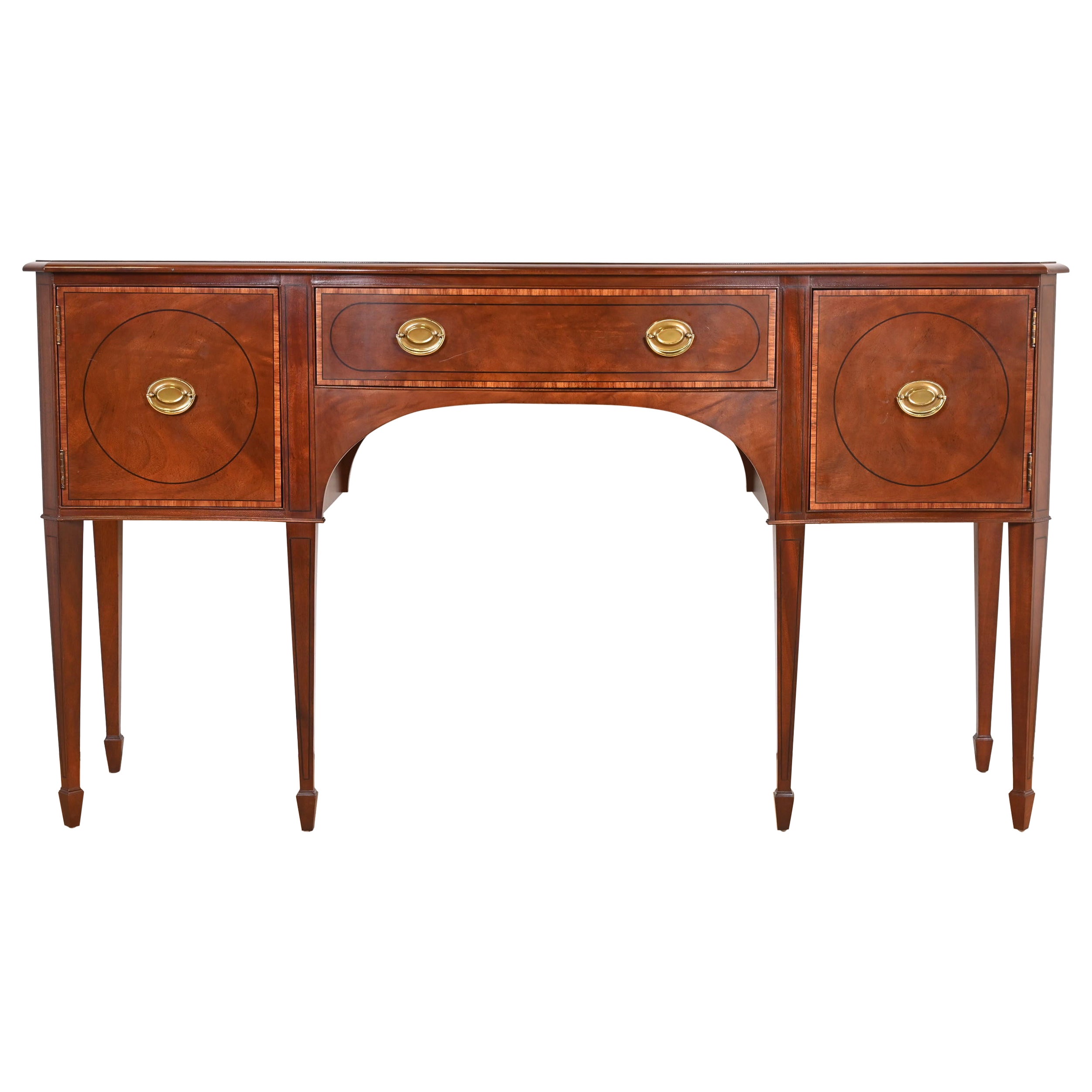 Baker Furniture Federal Inlaid Mahogany Sideboard Credenza