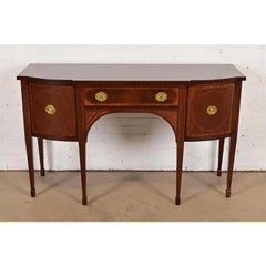 Baker Furniture Federal Inlaid Mahogany Sideboard Credenza, Newly Refinished