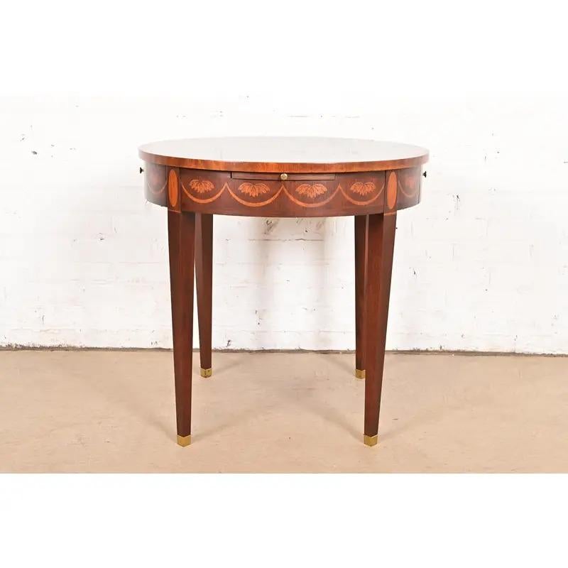 Baker Furniture Federal Inlaid Mahogany Tea Table or Occasional Side Table For Sale 6