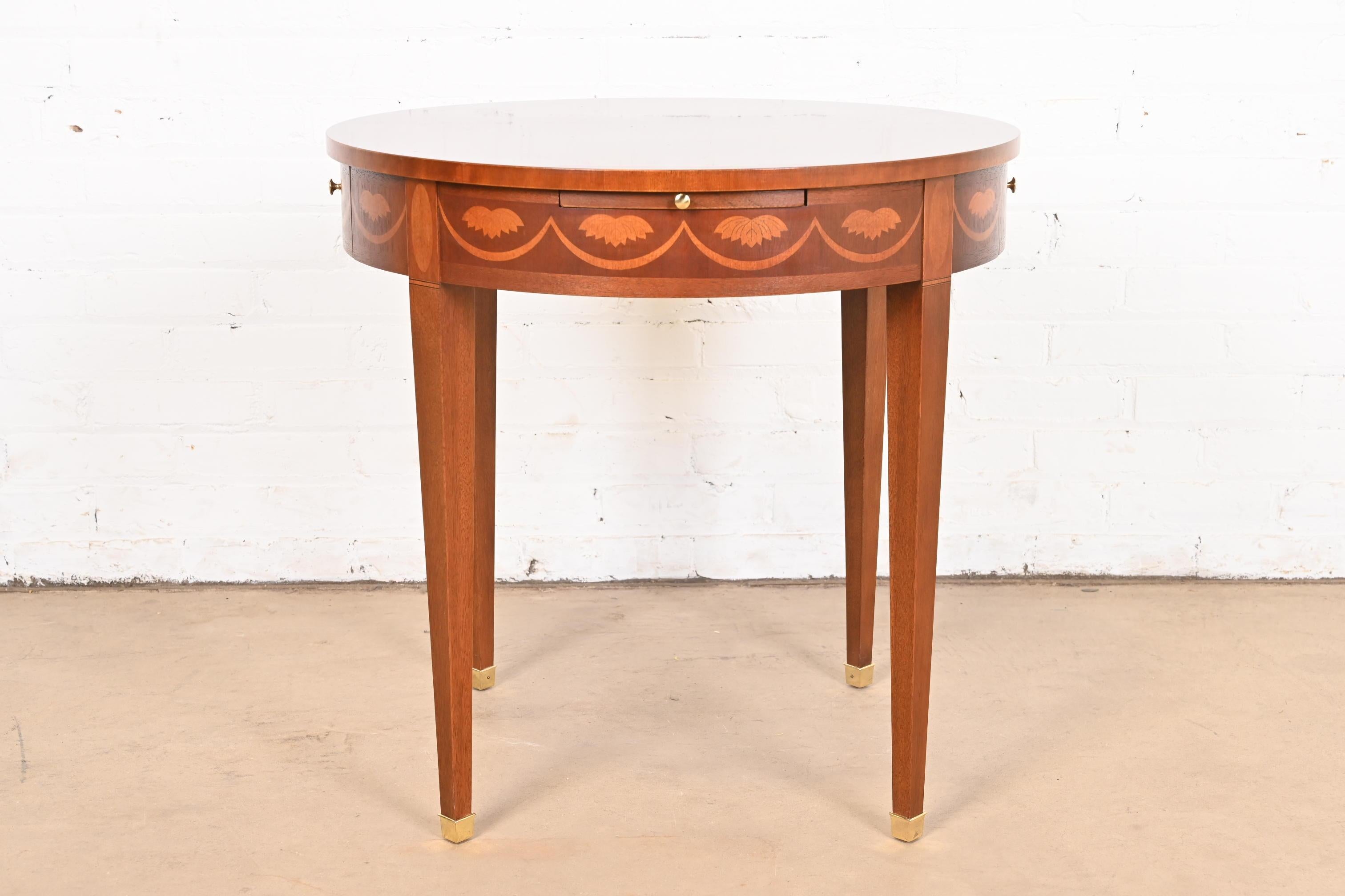 Baker Furniture Federal Inlaid Mahogany Tea Table or Occasional Side Table For Sale 9