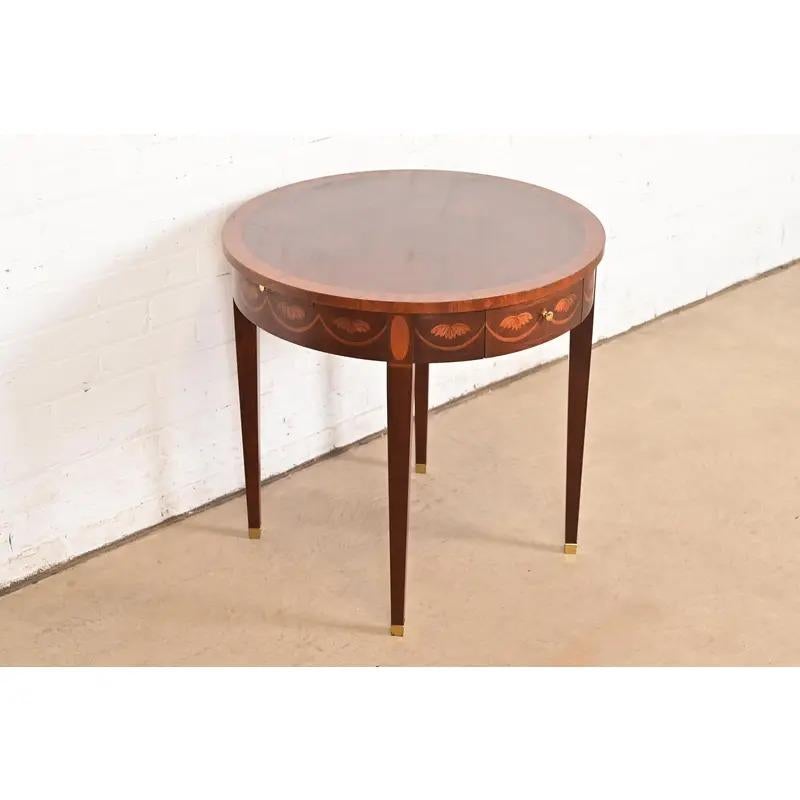 20th Century Baker Furniture Federal Inlaid Mahogany Tea Table or Occasional Side Table For Sale