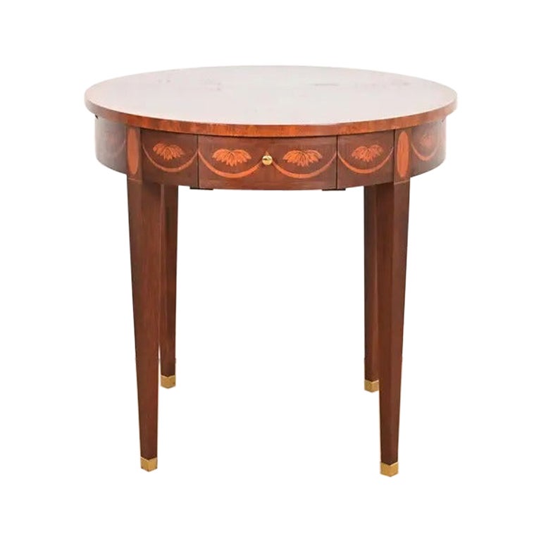 Baker Furniture Federal Inlaid Mahogany Tea Table or Occasional Side Table