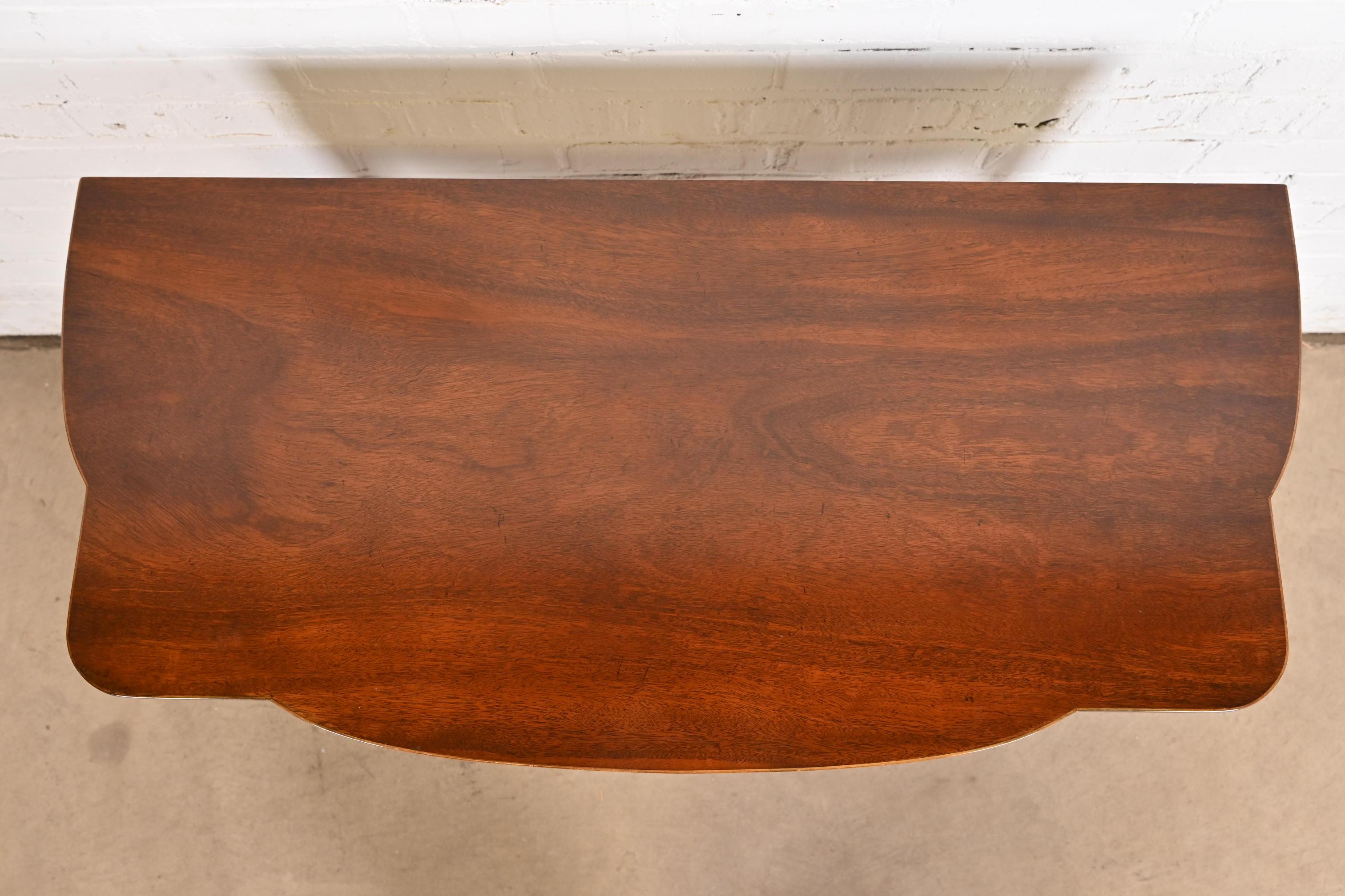Baker Furniture Federal Mahogany and Satinwood Flip-Top Console or Game Table For Sale 5