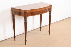 Baker Furniture Federal Mahogany and Satinwood Flip-Top Console or Game Table