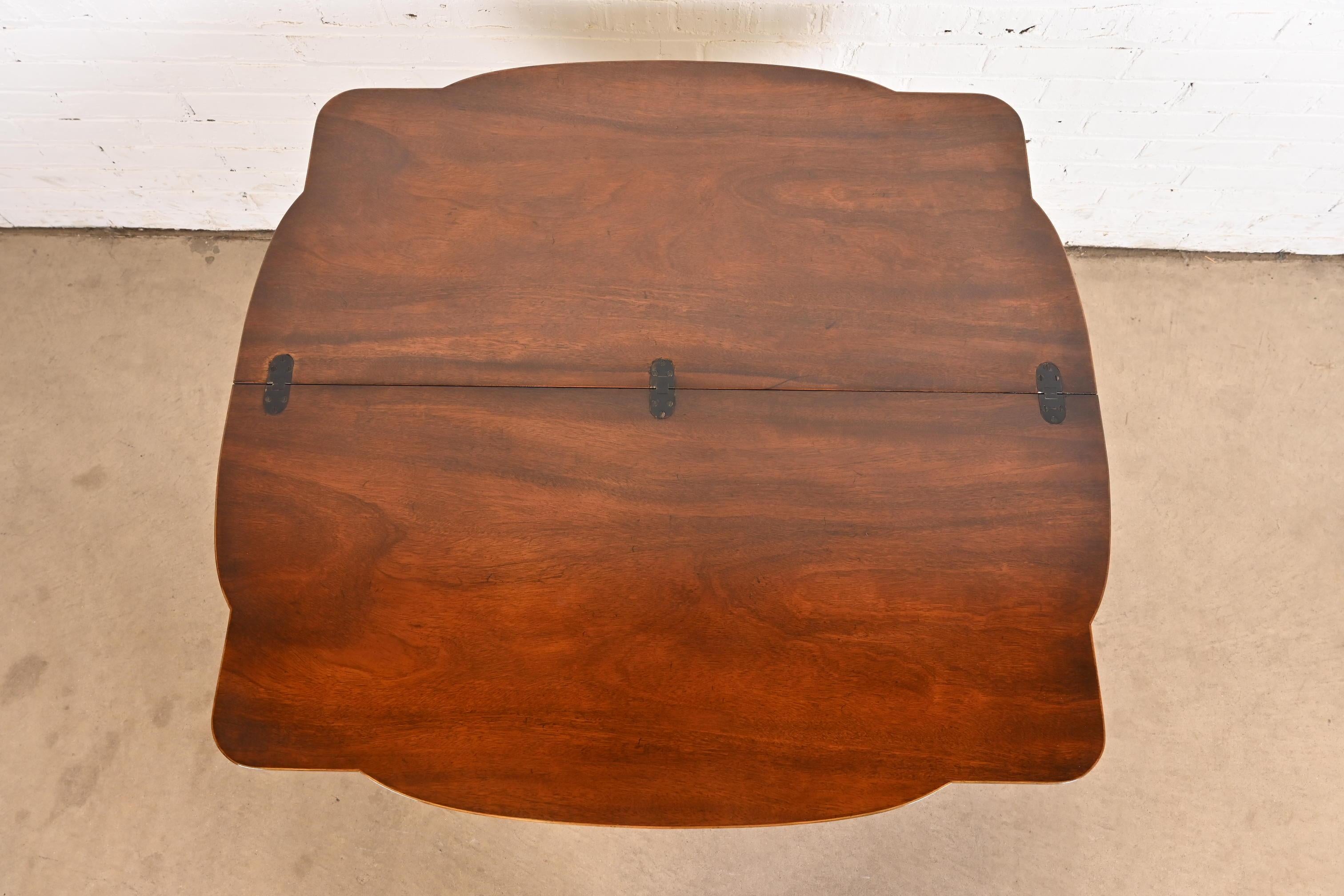 Baker Furniture Federal Mahogany and Satinwood Flip-Top Console or Game Table For Sale 2