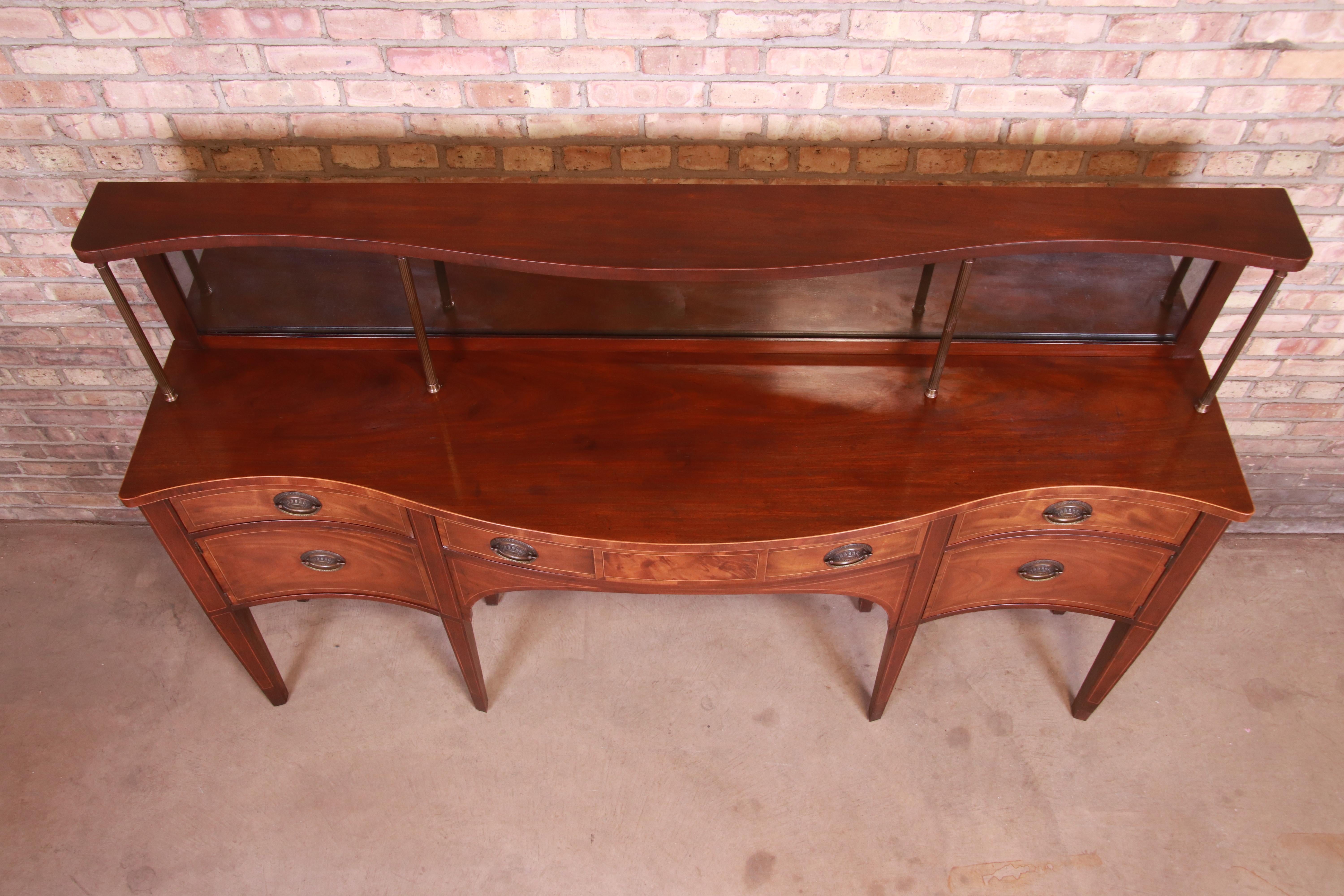 Baker Furniture Federal Mahogany Bow Front Sideboard Credenza, circa 1940s For Sale 5