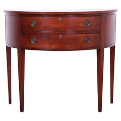 Baker Furniture Federal Mahogany Demilune Cabinet or Sideboard, circa 1940s