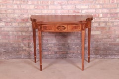 Baker Furniture Federal Mahogany Flip Top Console or Game Table, Refinished
