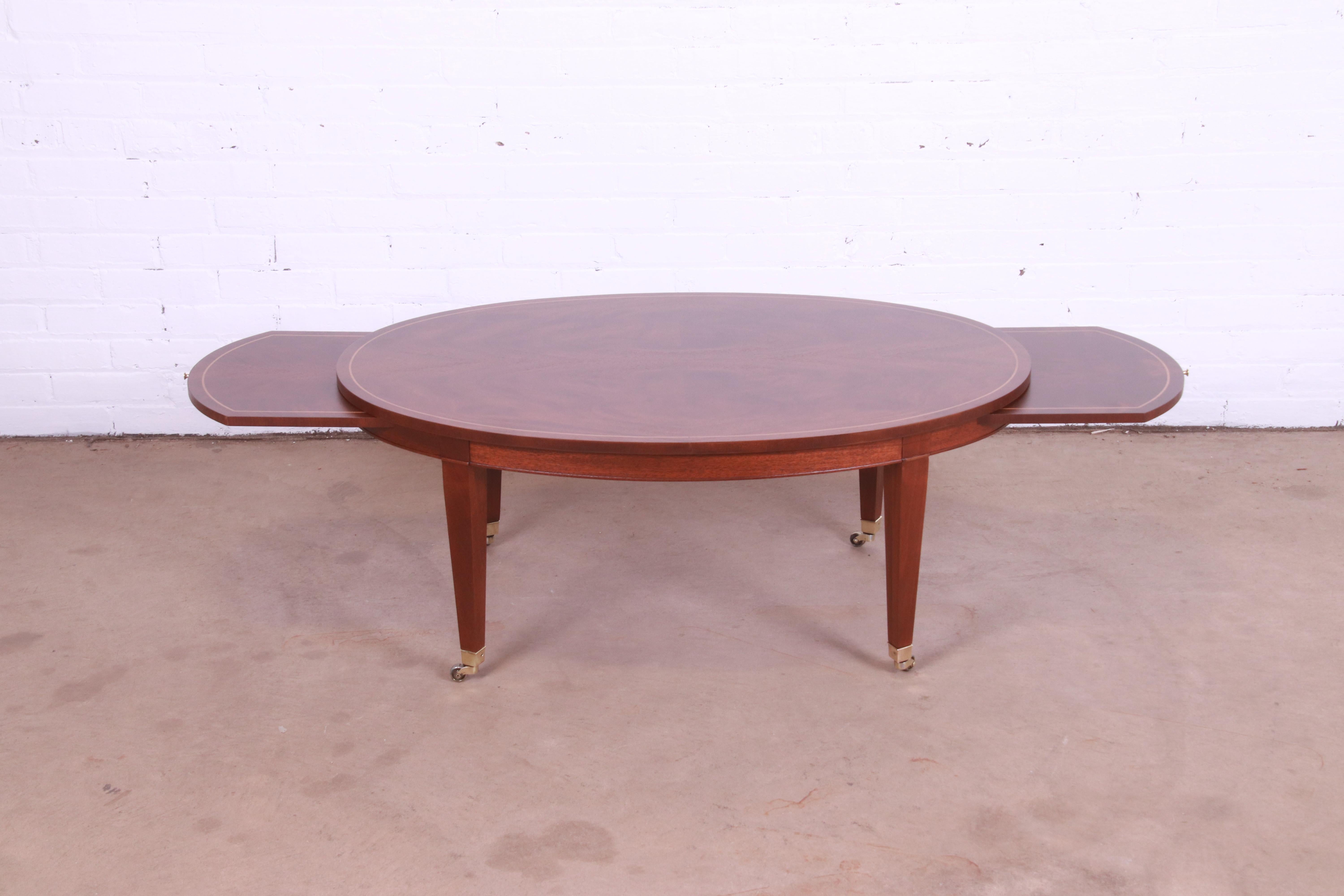 Baker Furniture Federal Mahogany Oval Coffee Table, Newly Refinished 3