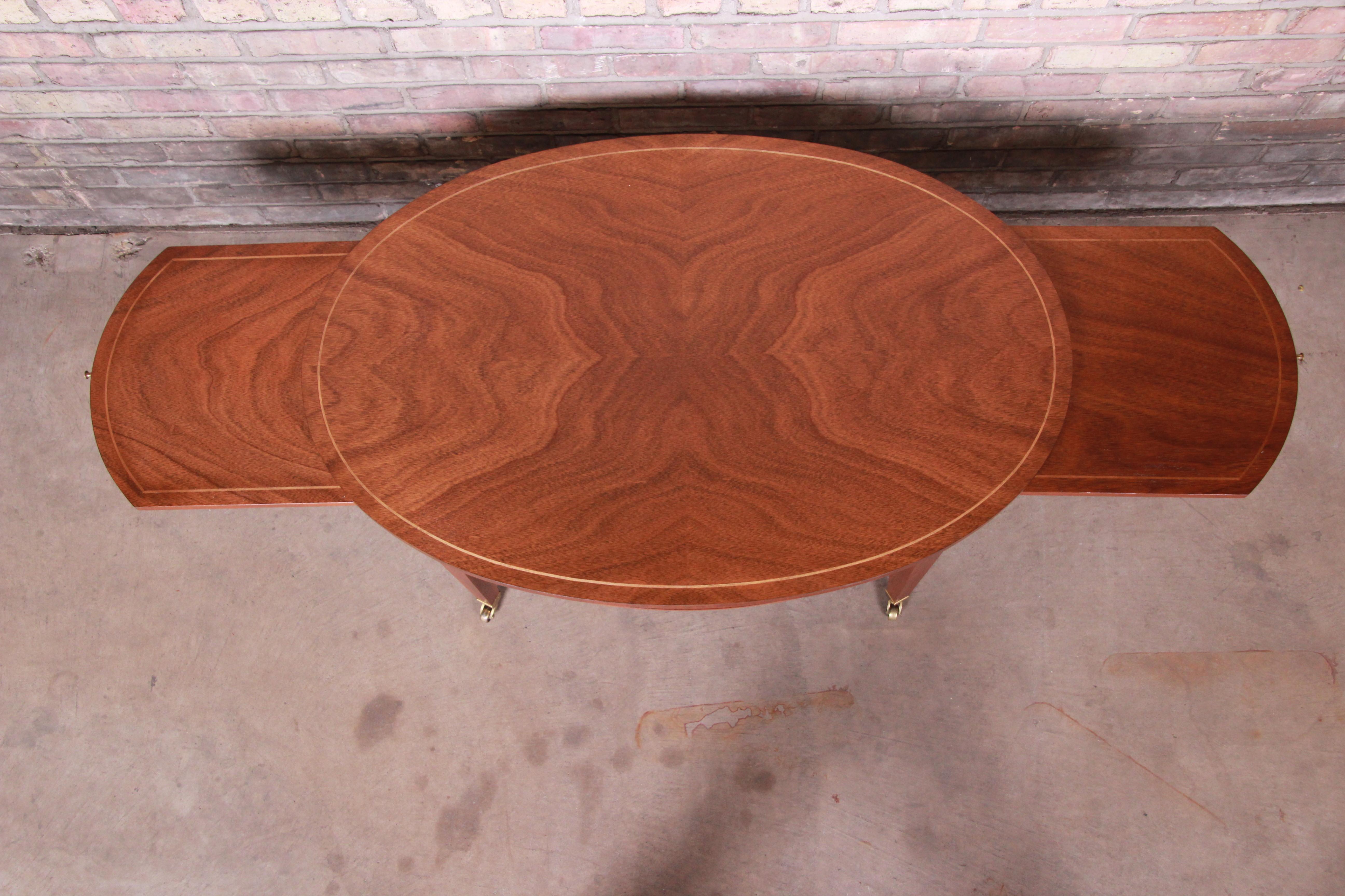 Baker Furniture Federal Mahogany Oval Coffee Table, Newly Refinished 5