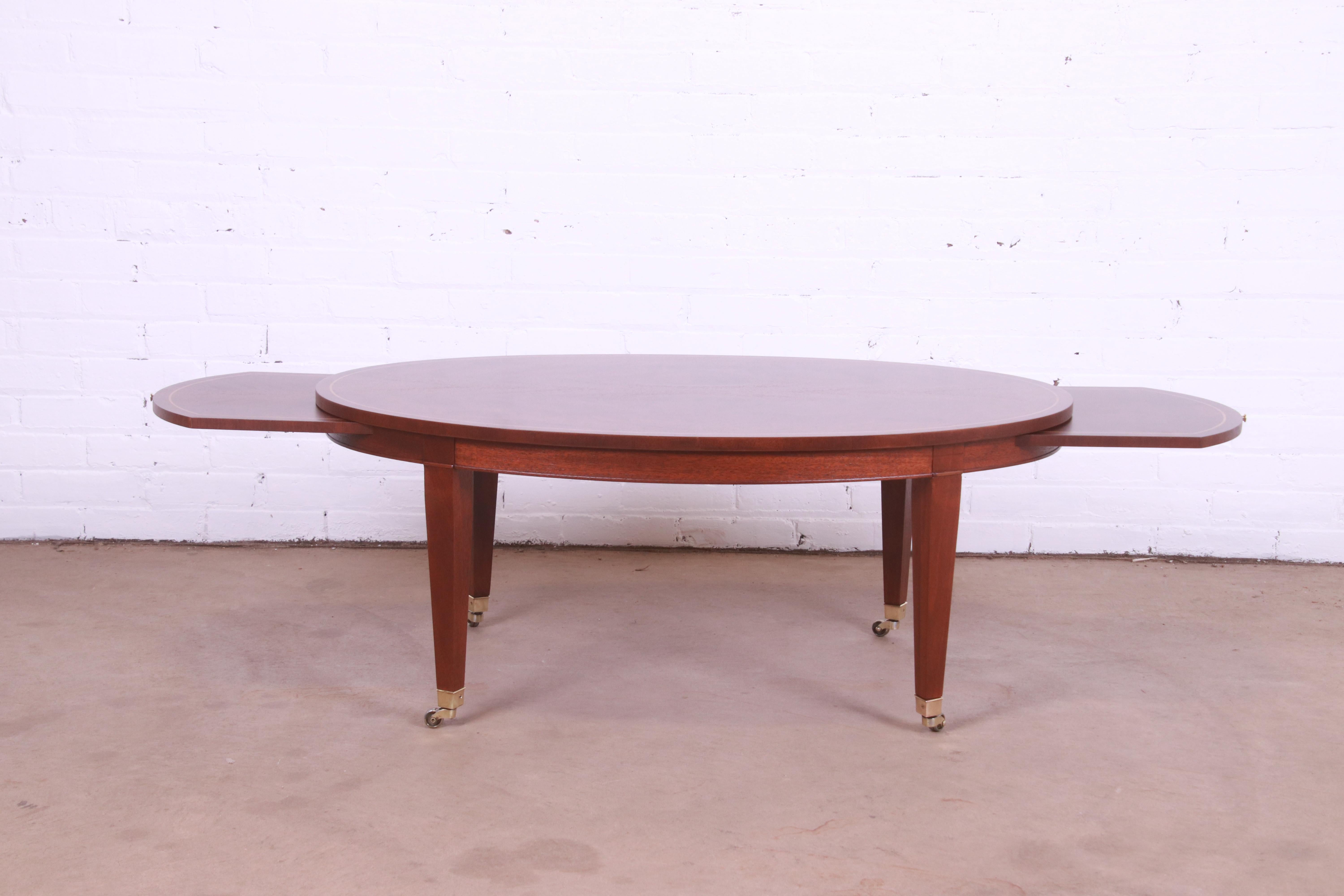 Baker Furniture Federal Mahogany Oval Coffee Table, Newly Refinished 4