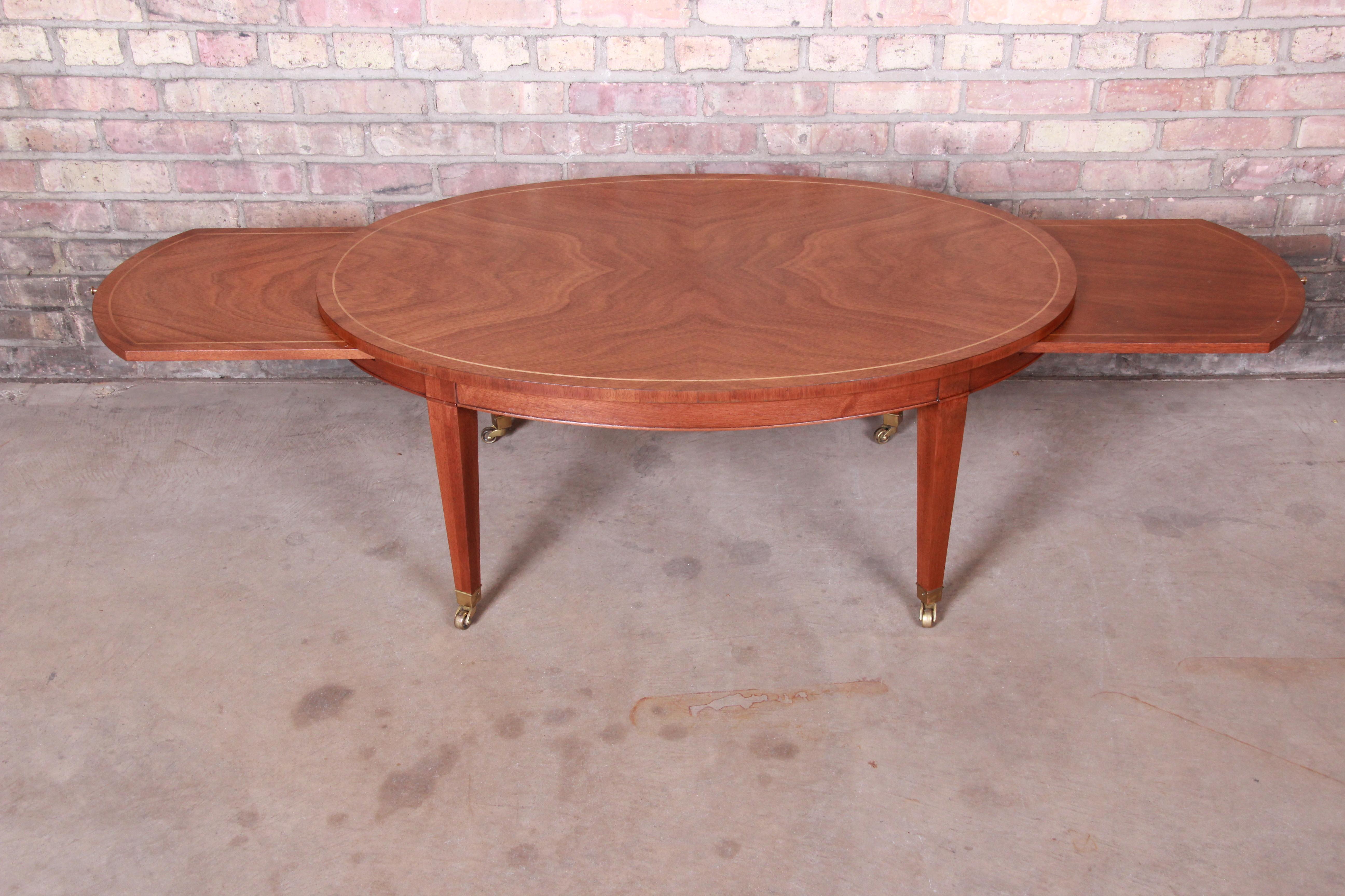 Baker Furniture Federal Mahogany Oval Coffee Table, Newly Refinished 2