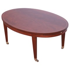 Baker Furniture Federal Mahogany Oval Coffee Table, Newly Refinished