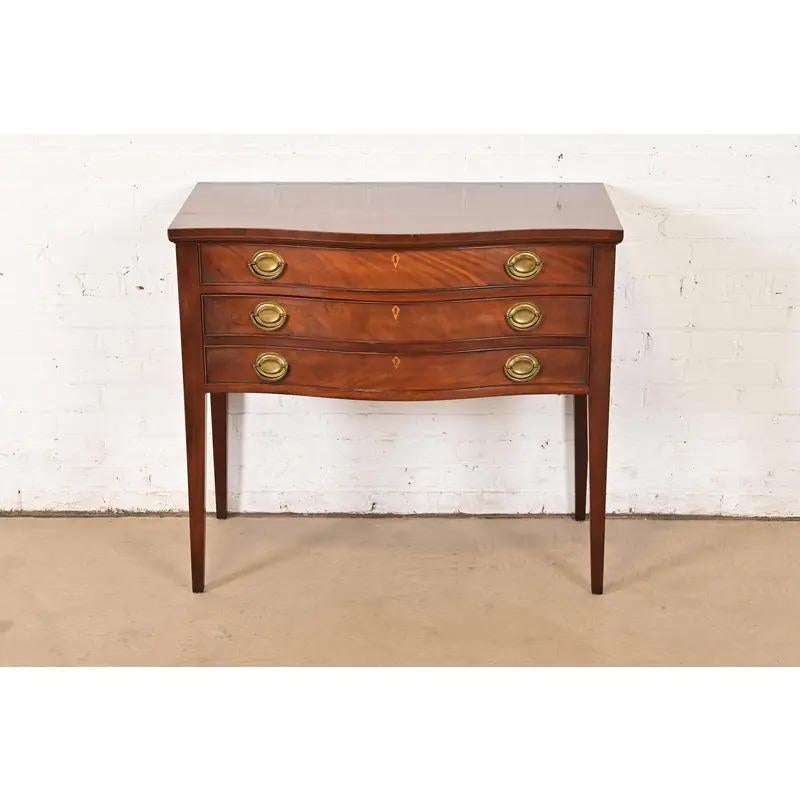 American Baker Furniture Federal Mahogany Serpentine Front Buffet Server, Circa 1920 For Sale