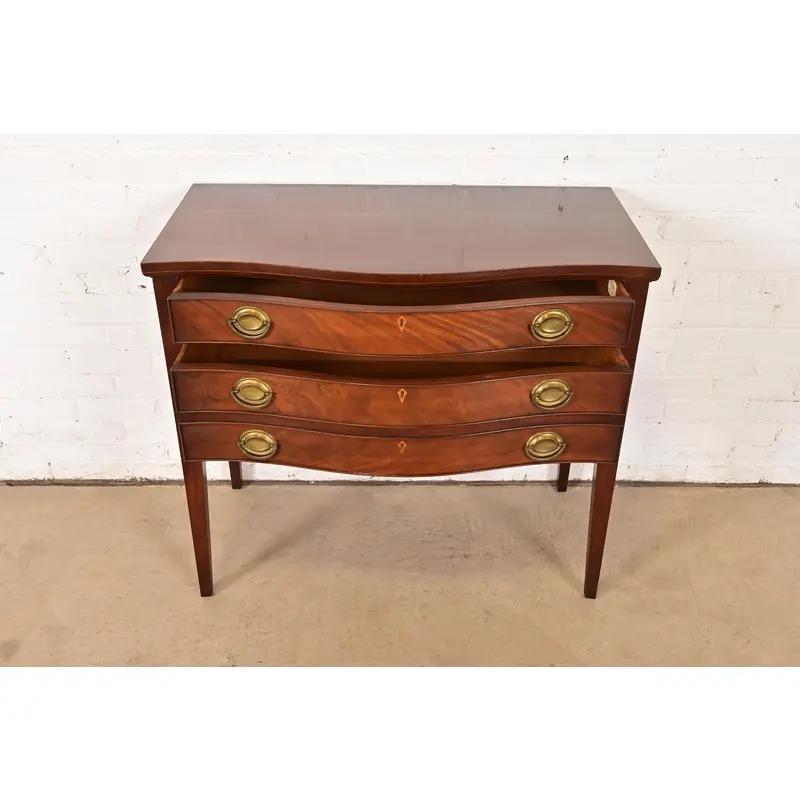 Baker Furniture Federal Mahogany Serpentine Front Buffet Server, Circa 1920 For Sale 1