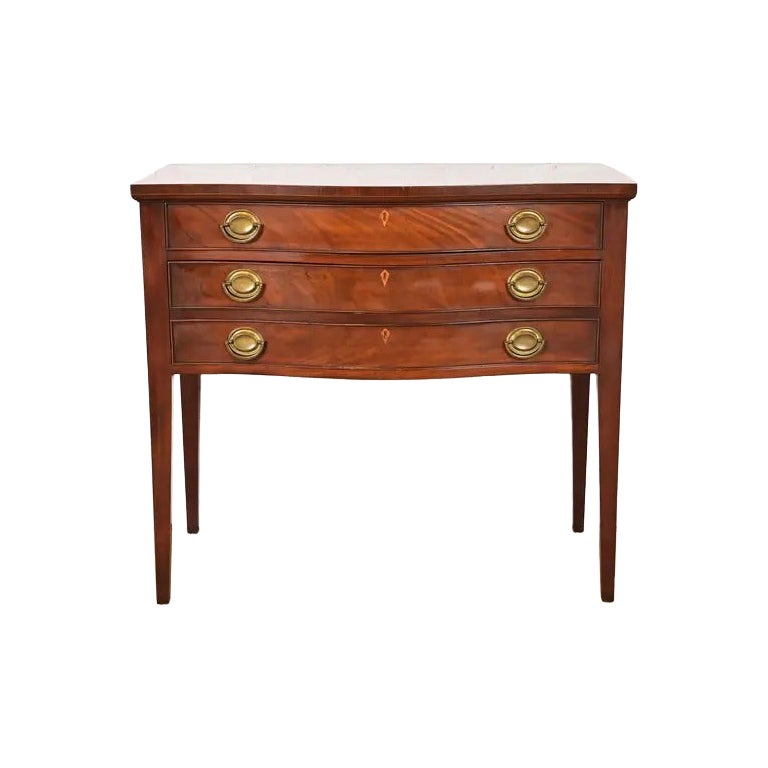 Baker Furniture Federal Mahogany Serpentine Front Buffet Server, Circa 1920 For Sale