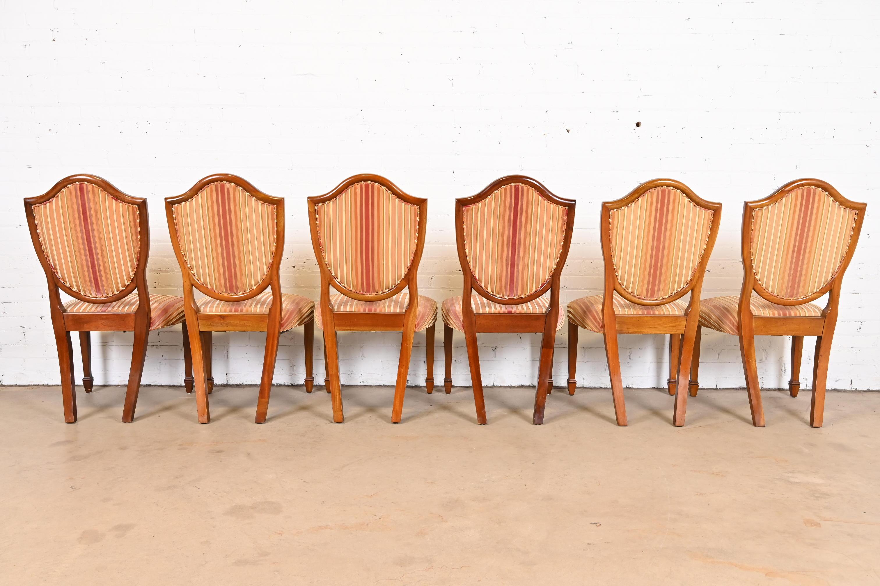 Baker Furniture Federal Mahogany Shield Back Dining Chairs, Set of Six For Sale 3