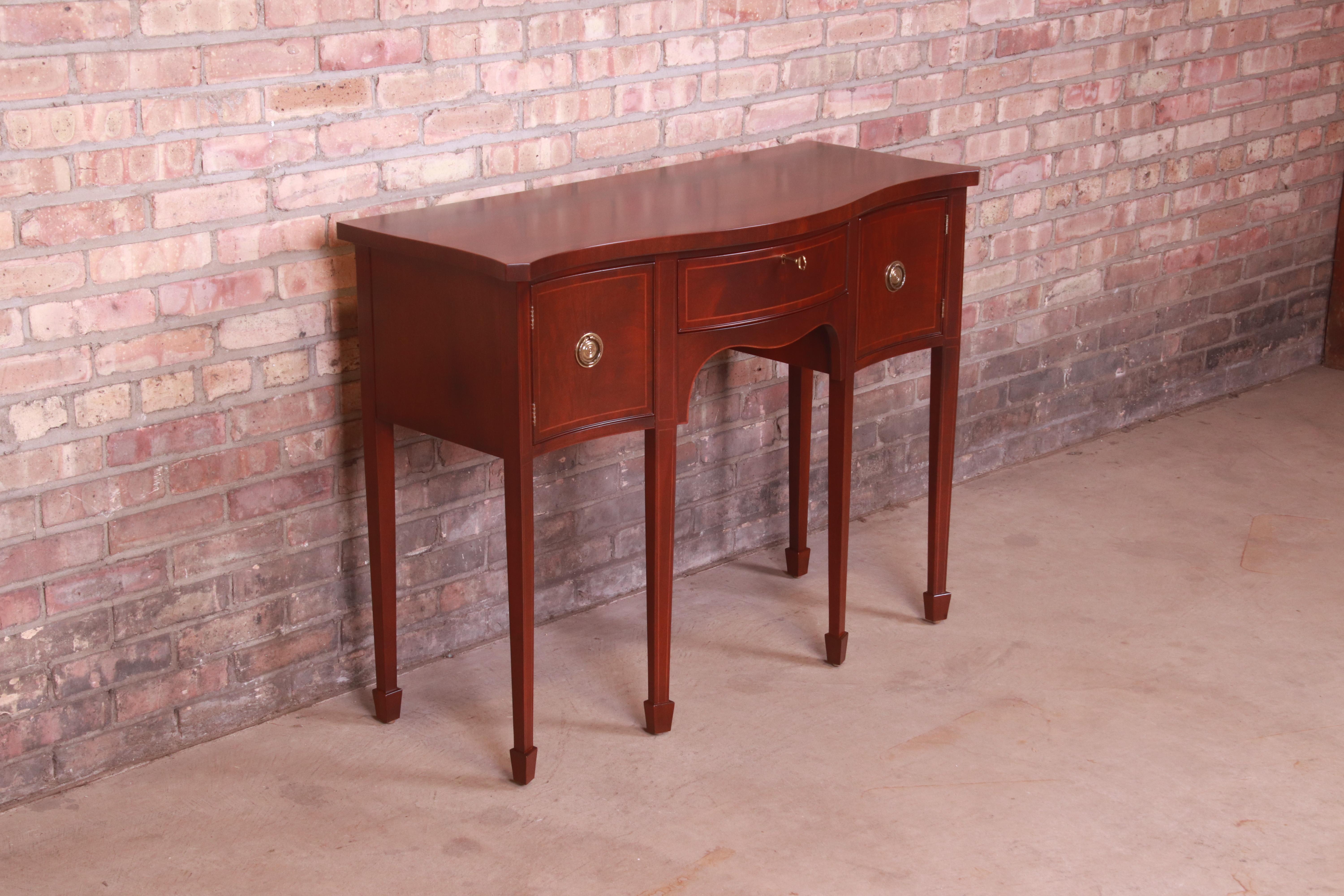 Brass Baker Furniture Federal Mahogany Sideboard or Console