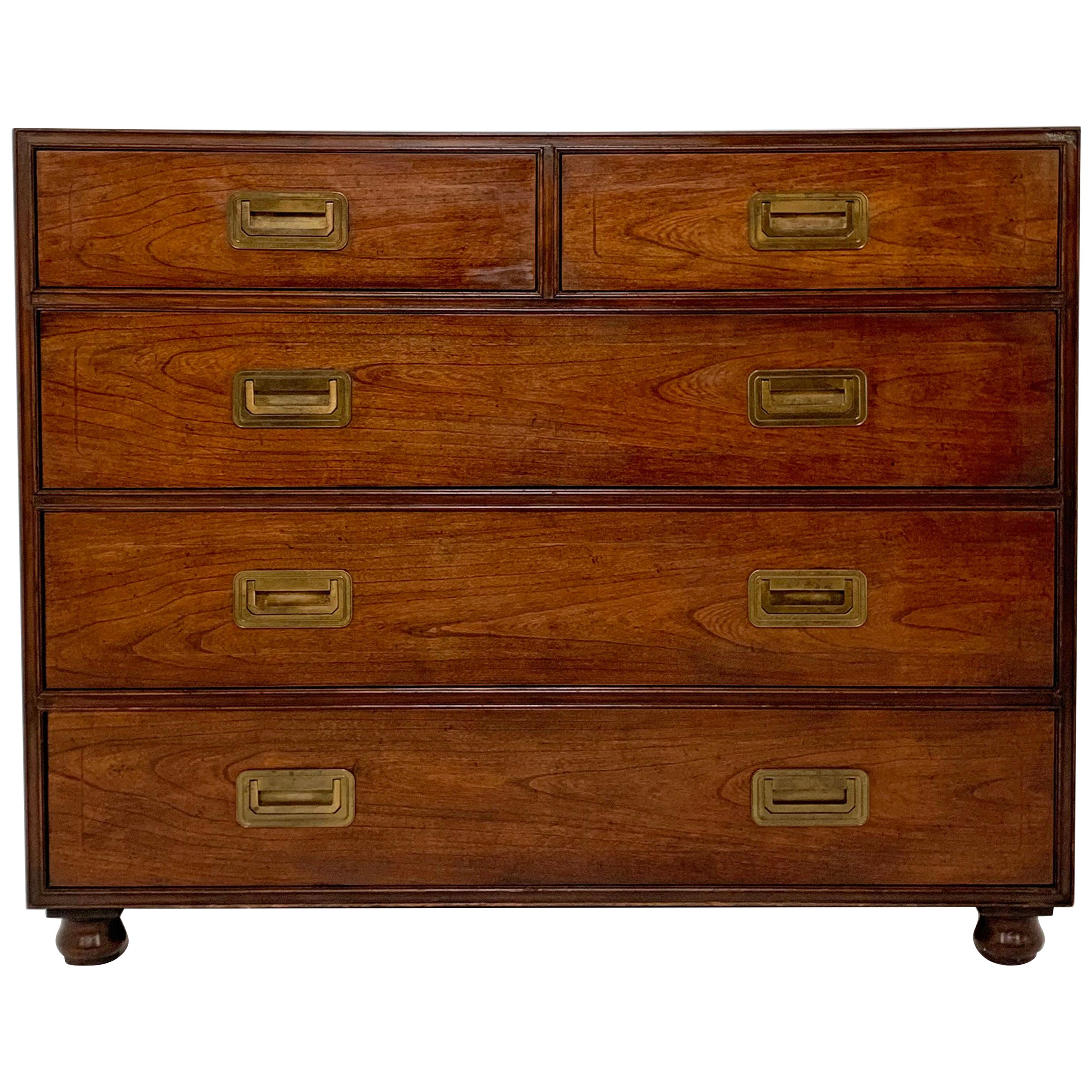 Baker Furniture Five-Drawer Campaign Chest, circa 1940s