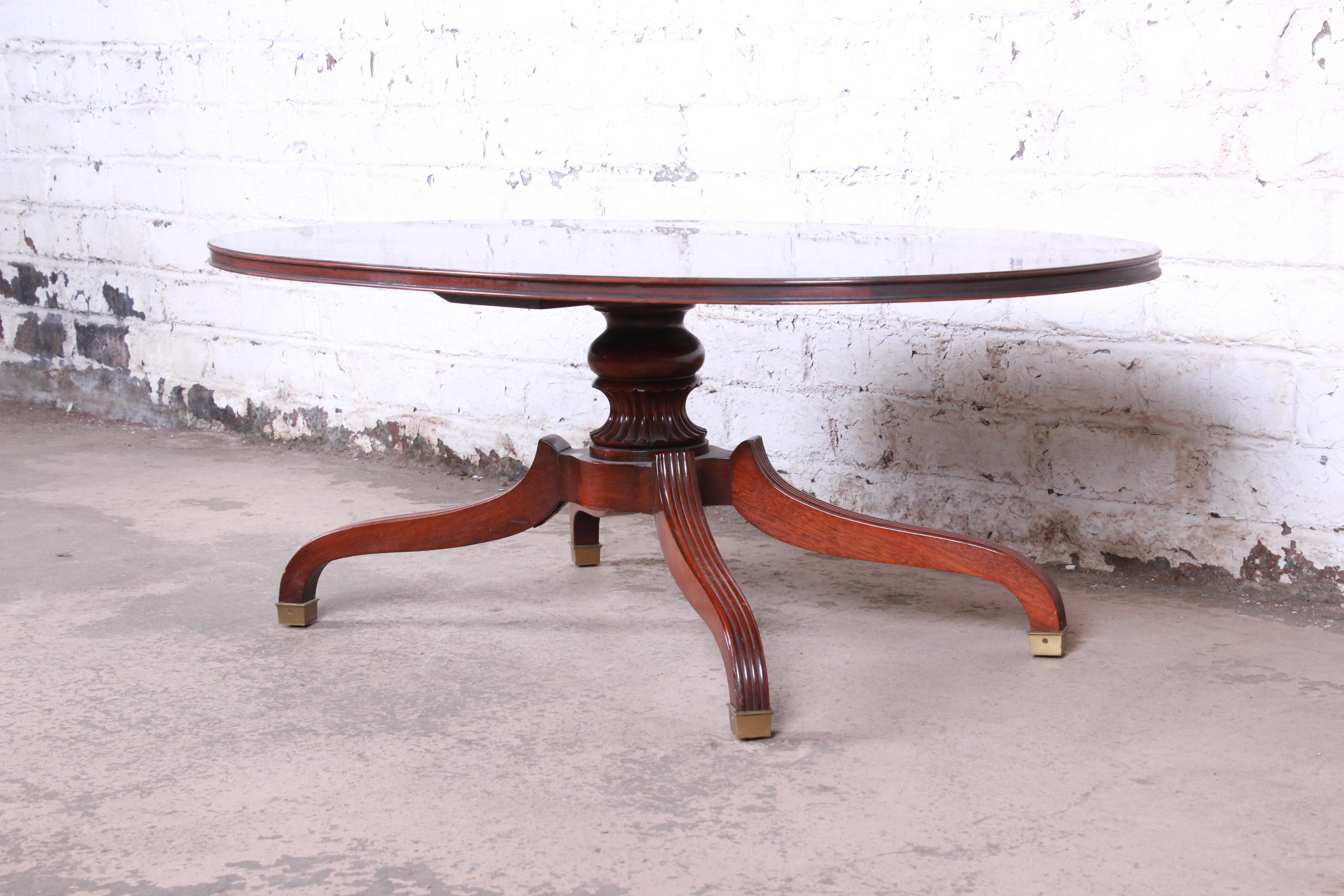 Baker Furniture Flame Mahogany Regency Coffee Table In Good Condition In South Bend, IN