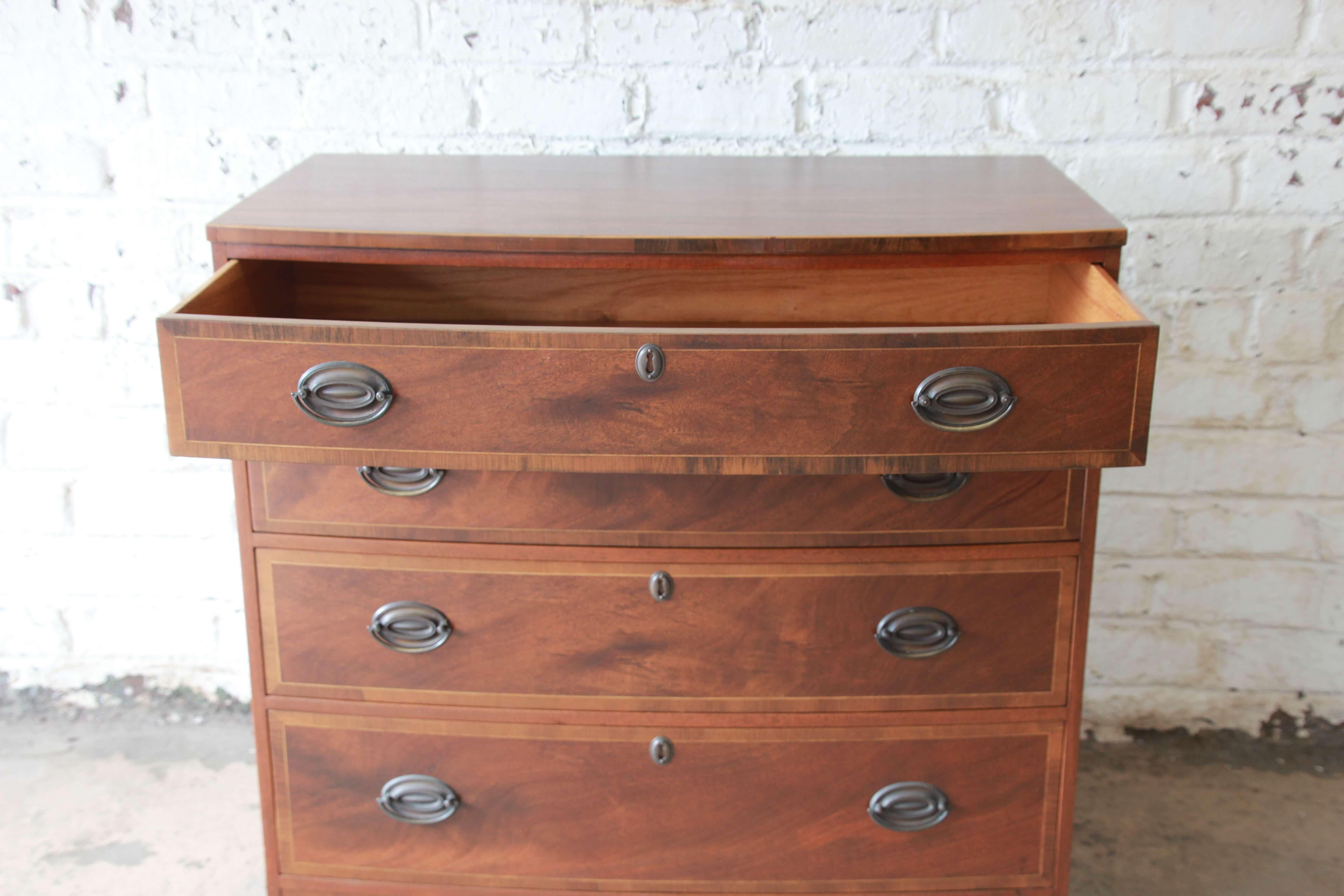 Baker Furniture Four-Drawer Mahogany Bachelor Chest In Good Condition In South Bend, IN