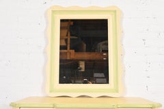 Baker Furniture French Carved Cream Lacquered Wall Mirror