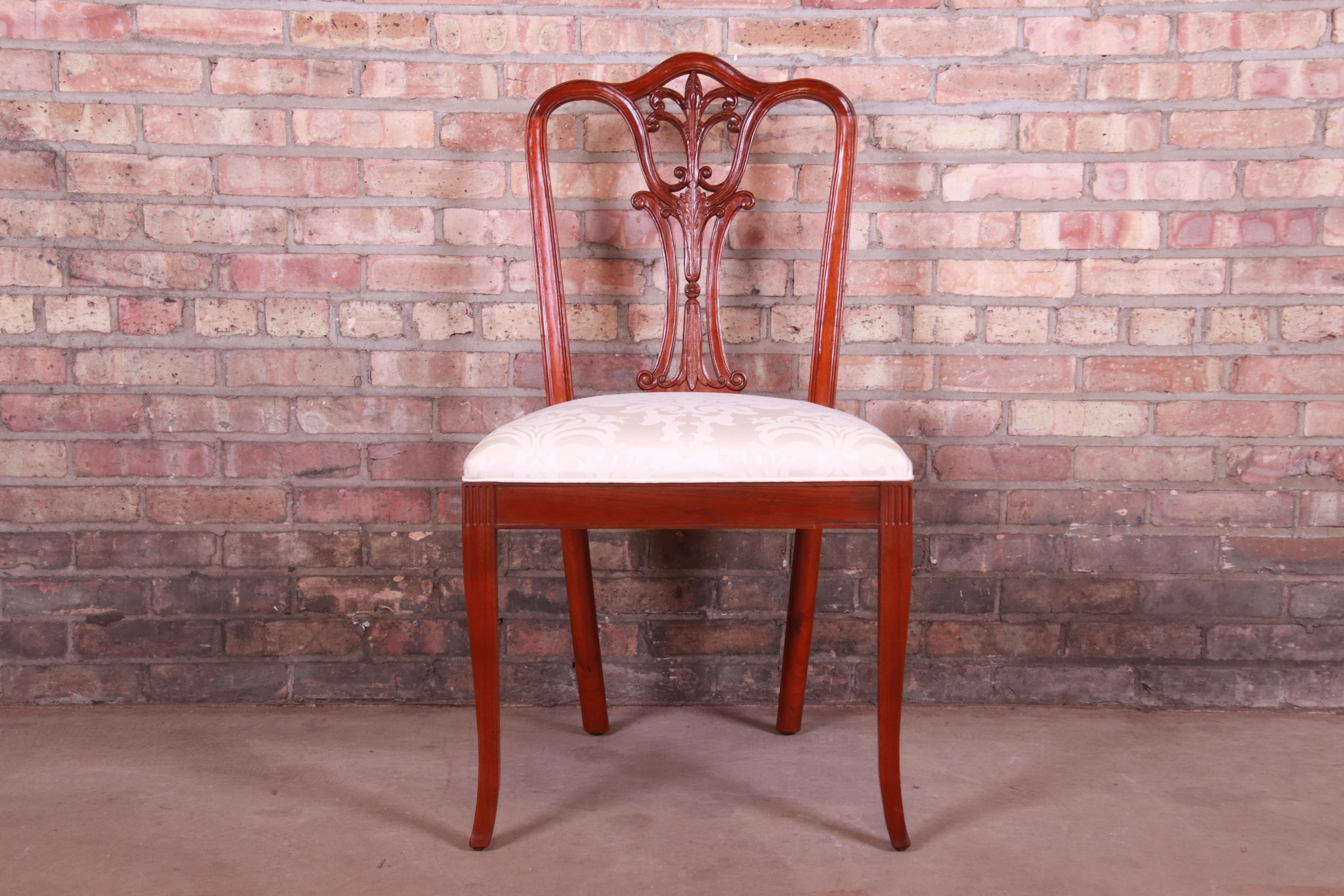 Baker Furniture French Carved Mahogany Dining Chairs, Set of Four 3