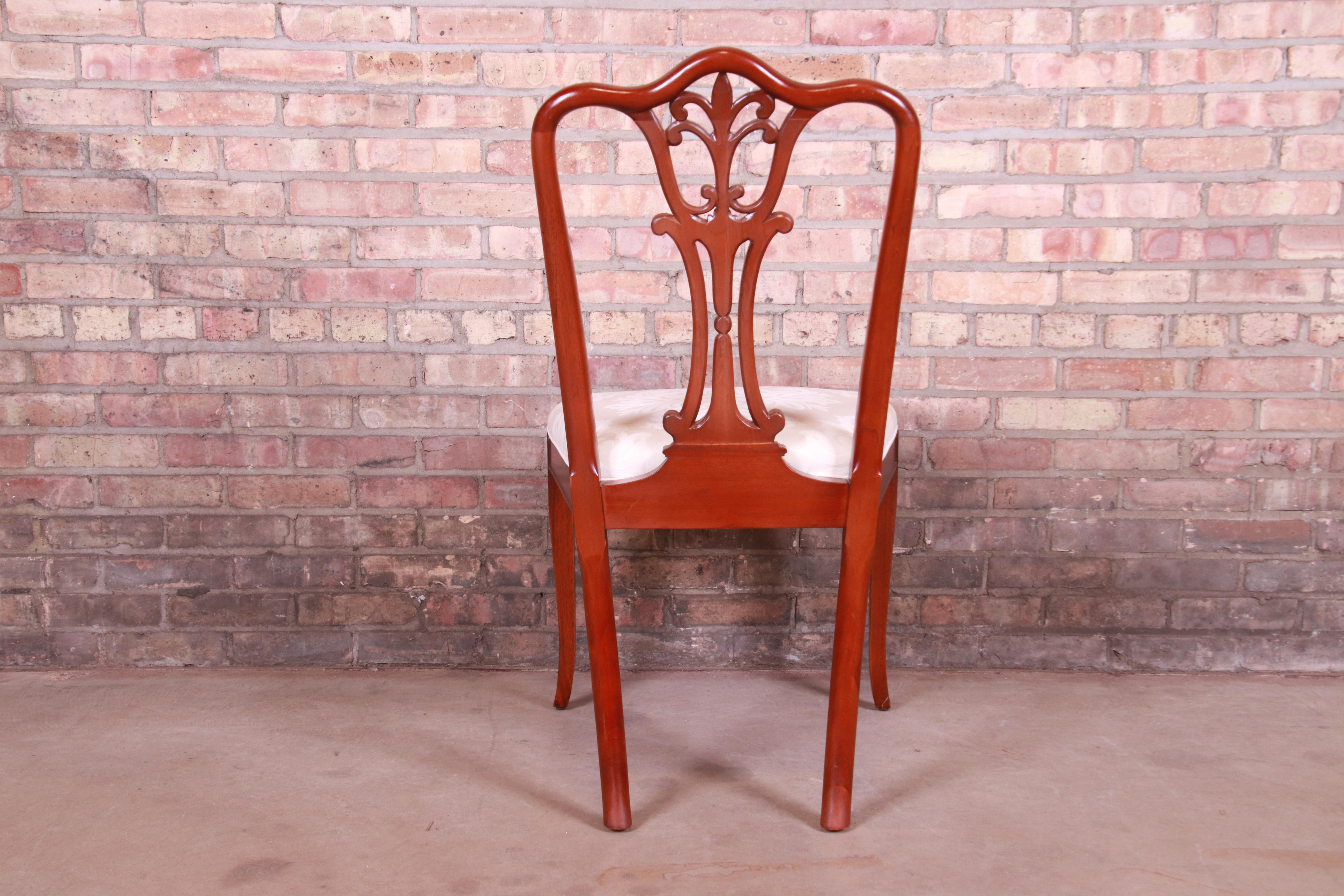 Baker Furniture French Carved Mahogany Dining Chairs, Set of Four 7